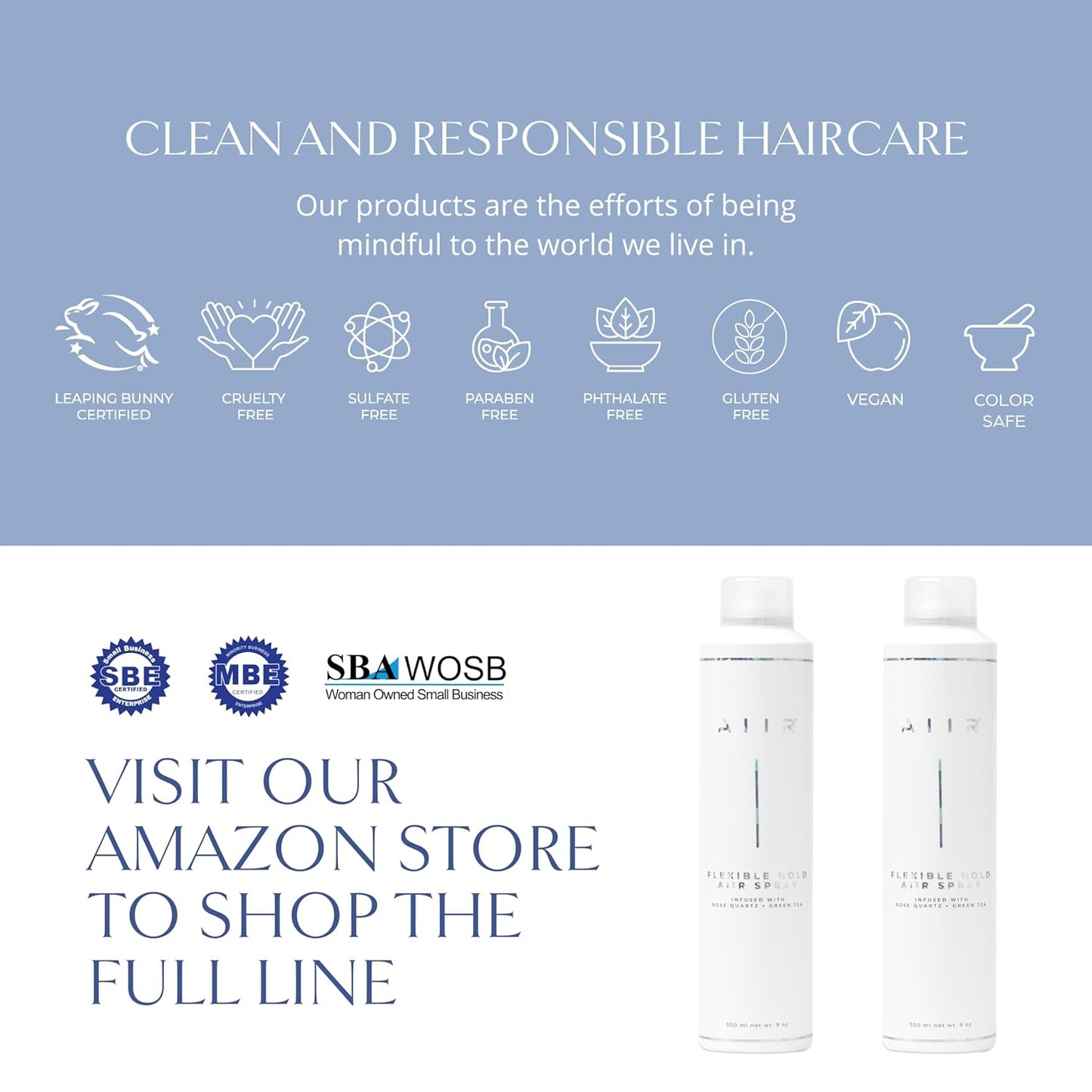 AIIR Flexible Hold Hairspray - Finishing Spray with Light Hold, Soft & Touchable Finish, Enhance Style & Shine, Fight Frizz with Humidity Resistance, Lightweight Hairspray for Fine Thin Hair, 9 oz