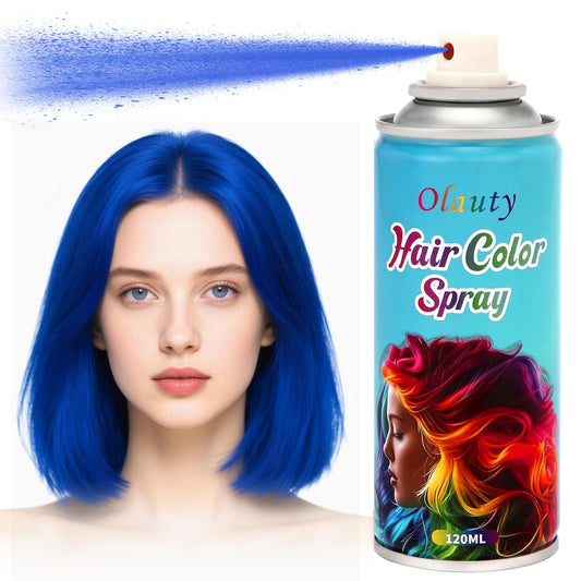Blue Hair Spray, Temporary Hair Dye Spray For Kids Women, Washable One- Time Use Hair Color Wax Pomades, Non-Sticky Hair Coloring Spray for Cosplay Party, Halloween DIY Crazy Hair Day (Blue)