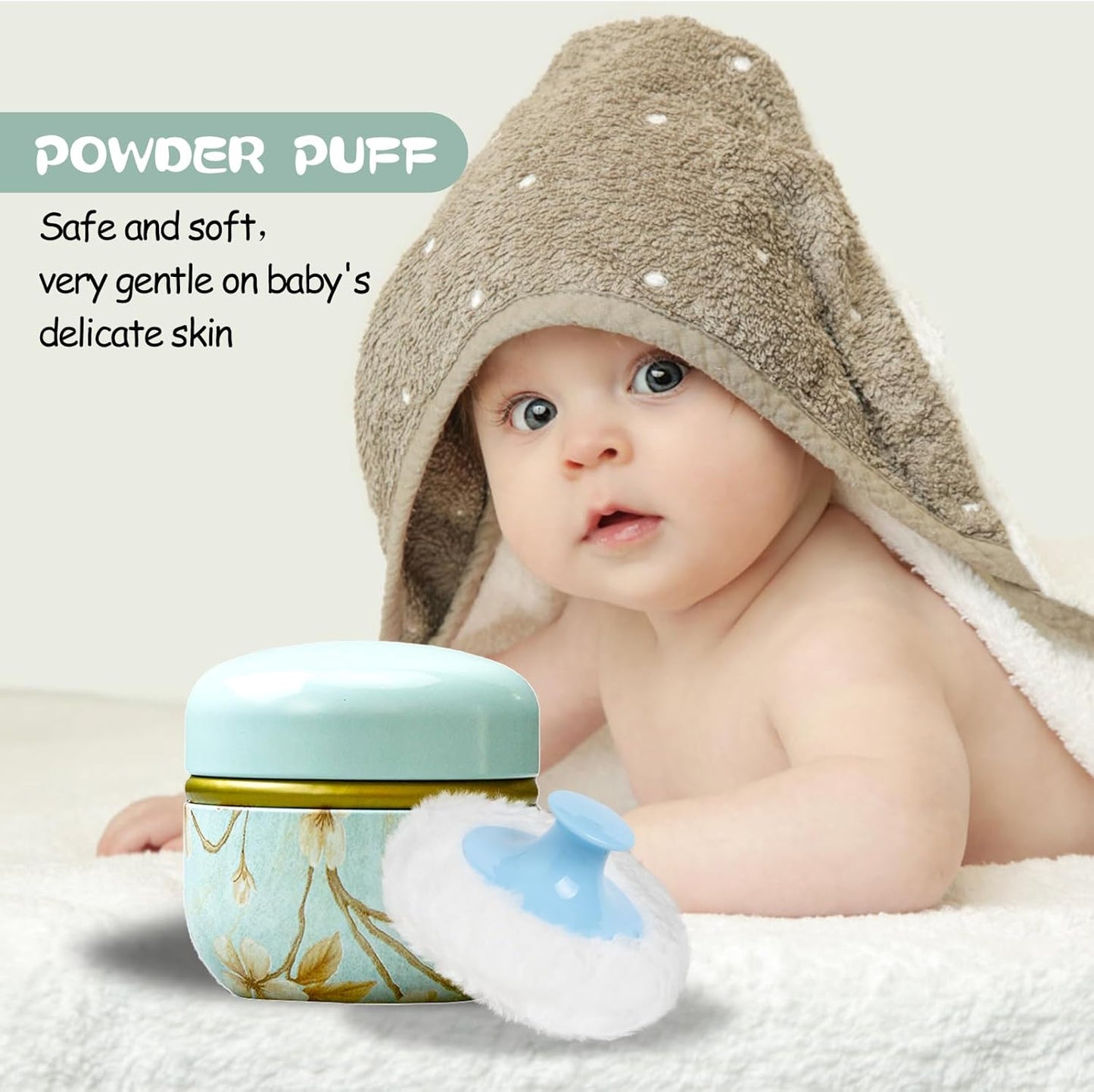 WEMEGA Body Powder Case with Powder Puff Powder Container Tea Box for Baby and Women Powder Puff and Powder Case for Travel (Vibrant)