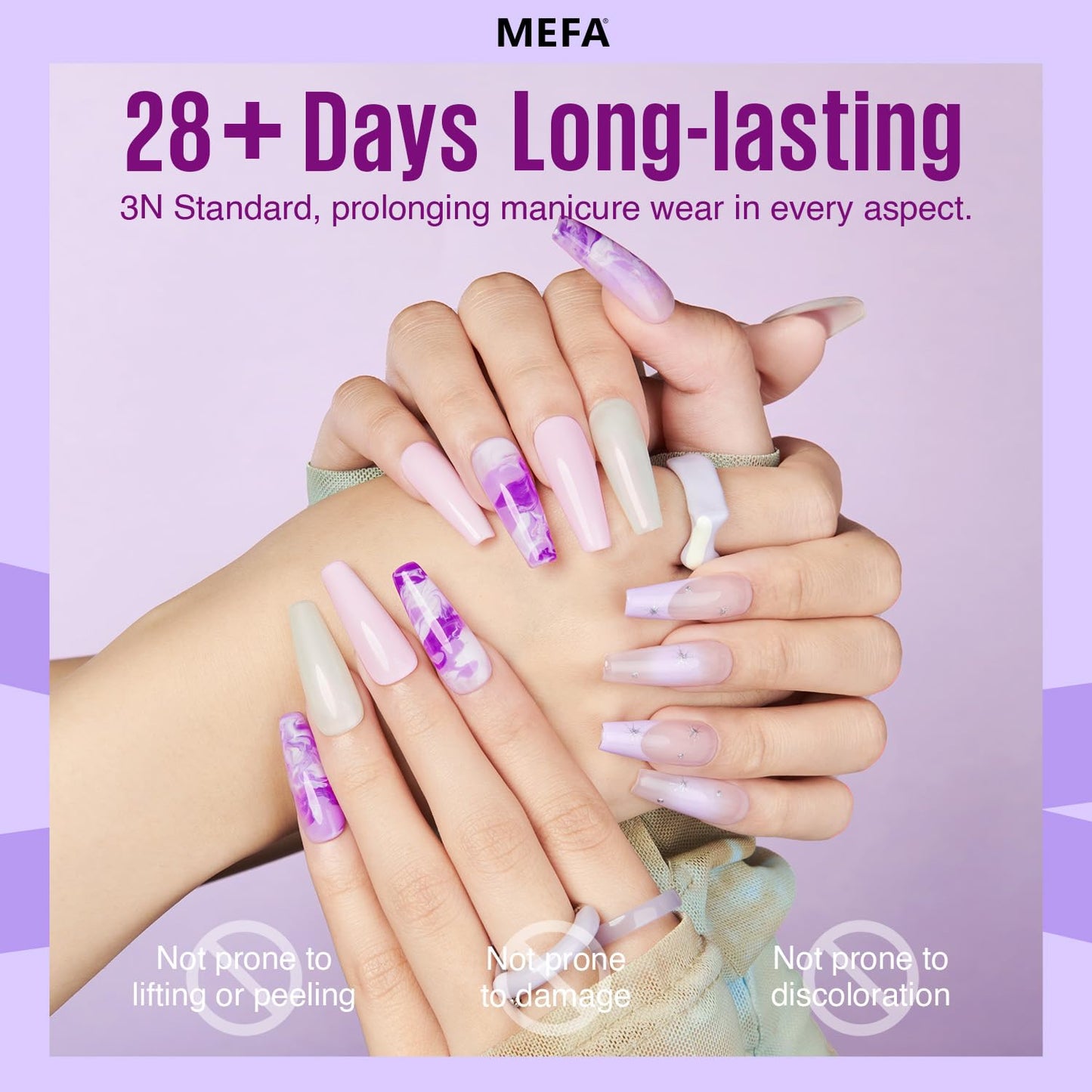 MEFA Purple Gel Nail Polish, 6 Colors Gel Polish Set Pink Shimmer Purple Nail Polish Soak Off Grape Lilac Violet Gel Nail Art Manicure DIY Salon Gifts for Women Girls