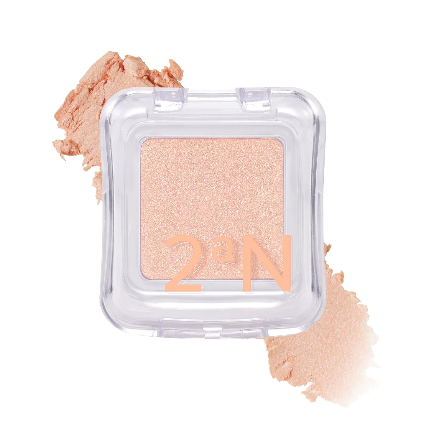 2aN Pure Glash Highlighter OR01 Peach Beam – Glass-Like Sheen Powder Highlighter for a Natural, Radiant Glow | Buildable, Long-Lasting, Lightweight Formula