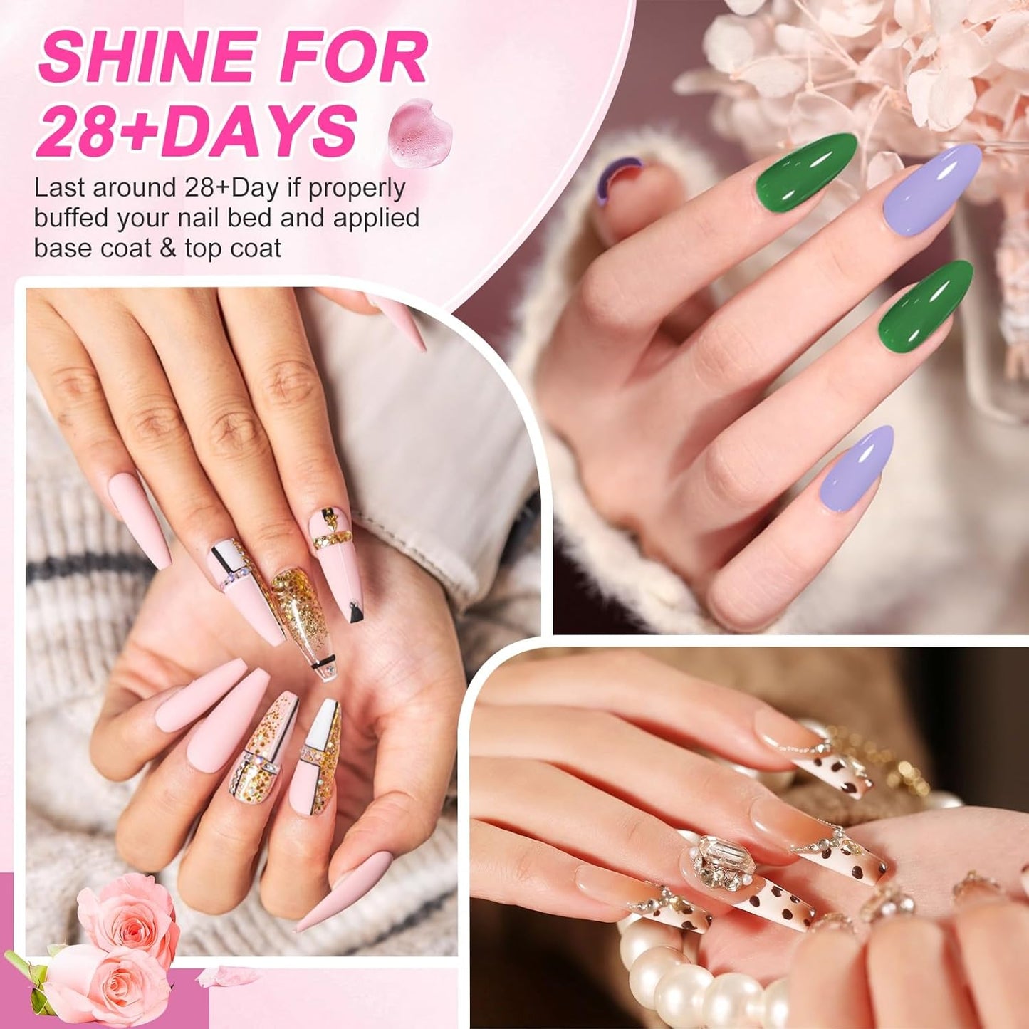 LKEE Gel Nail Polish Kit with U V Light 108W, 65 Pcs Gel Nail Polish Set All Season Gels Nail Kit Essential Manicure Tools for DIY Nails Art Gifts for Women (D3-36SET-SKU3-012001)