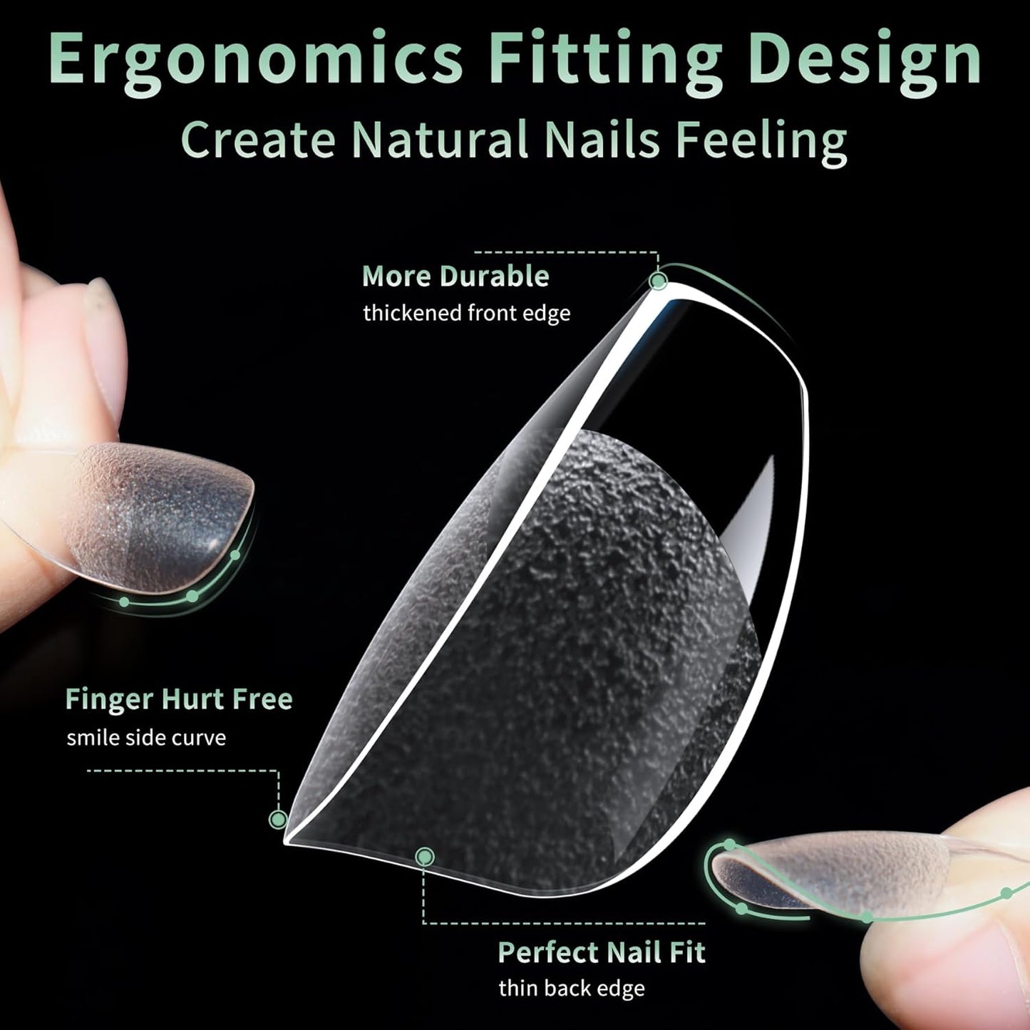 Long Coffin Nail Tips, 216pcs Acrylic Soft Ballerina Fake Nails Gel Nail Tips, Full Cover Pre-Shaped Matte Clear Press on Nails for Extension, Diy at Home Manicure 12 Sizes