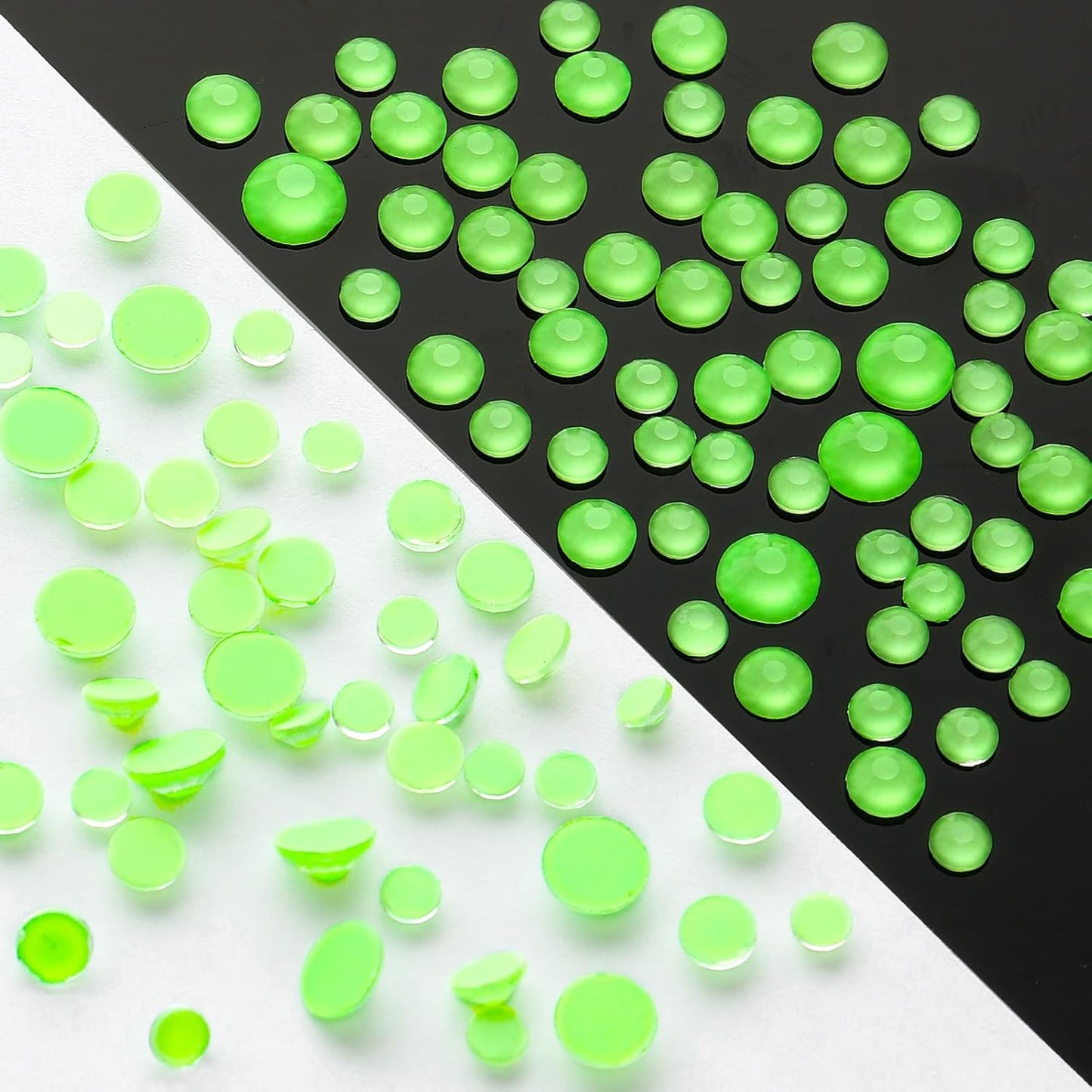 Mocha Lt.Green Flatback Rhinestones, Glass Rhinestones for Nail Art and Craft, Glue Fix, Loose Crystal Gemstones(Mocha Lt.Green, SS30, 288pcs, 6.4-6.6mm)