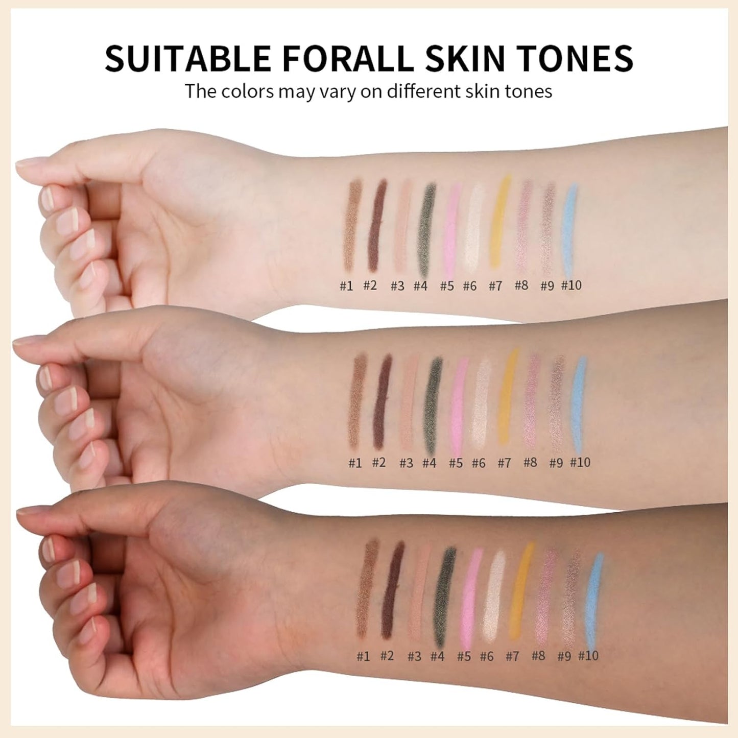 Erinde Waterproof Eyeshadow Stick, Cream Eye Shadow Stick, Long-Lasting, Crease-Proof, Cream to Powder Buildable & Blendable Eye Shadow Pencils Crayon, Vegan & Cruelty-Free, 02 Pecan