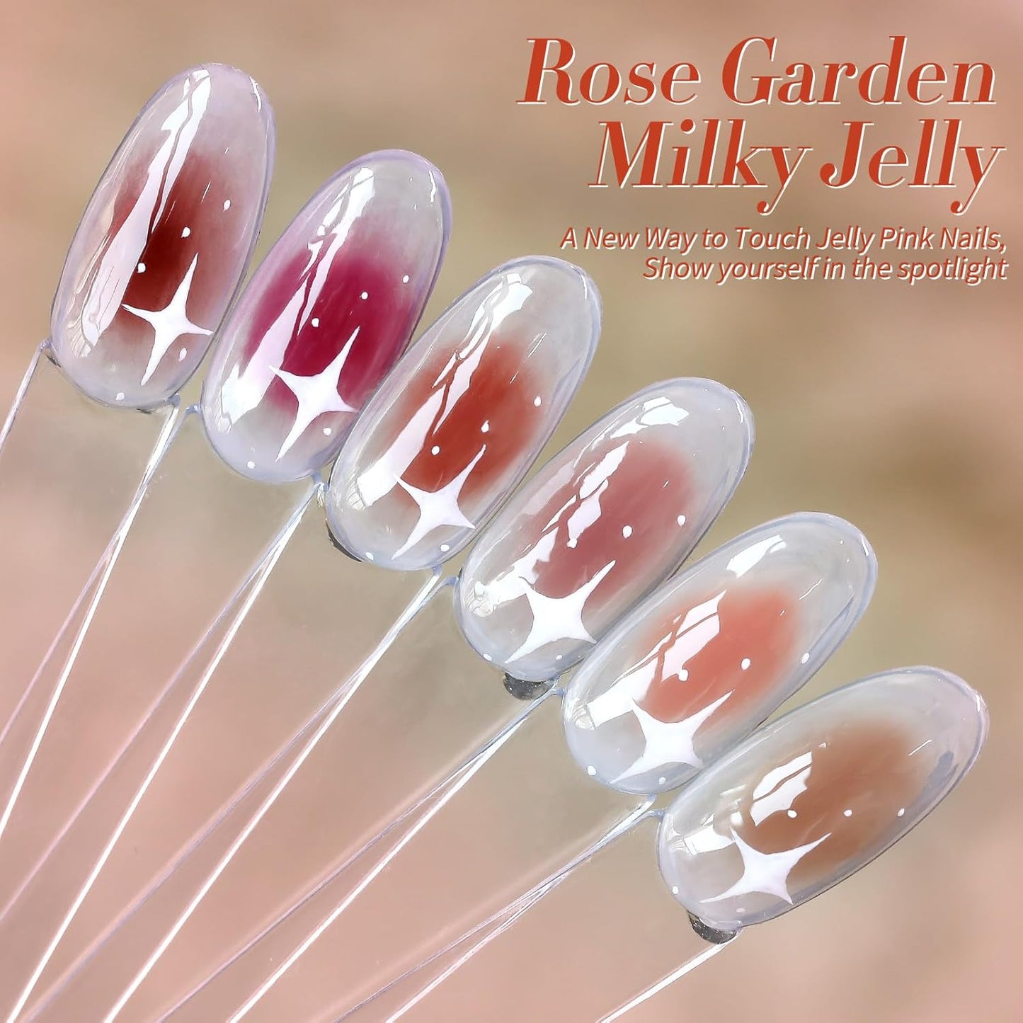 Born Pretty Jelly Burgundy Gel Nail Polish Fall Winter Jelly Blood Wine Red Brown Nude Purple Halloween Translucent Sheer Gel Polish Set Nail Art Varnish Manicure 6PCS