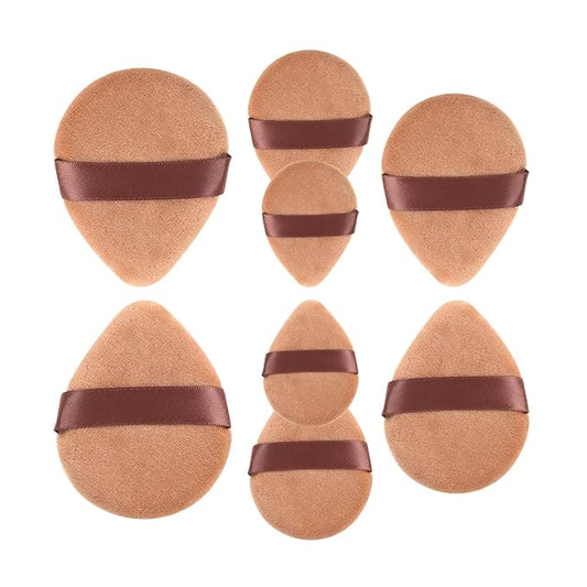 Powder Puff for Face Powder Triangle Beauty Blender Sponge Halo Glow Brown Powder Puff for Flawless Makeup Application