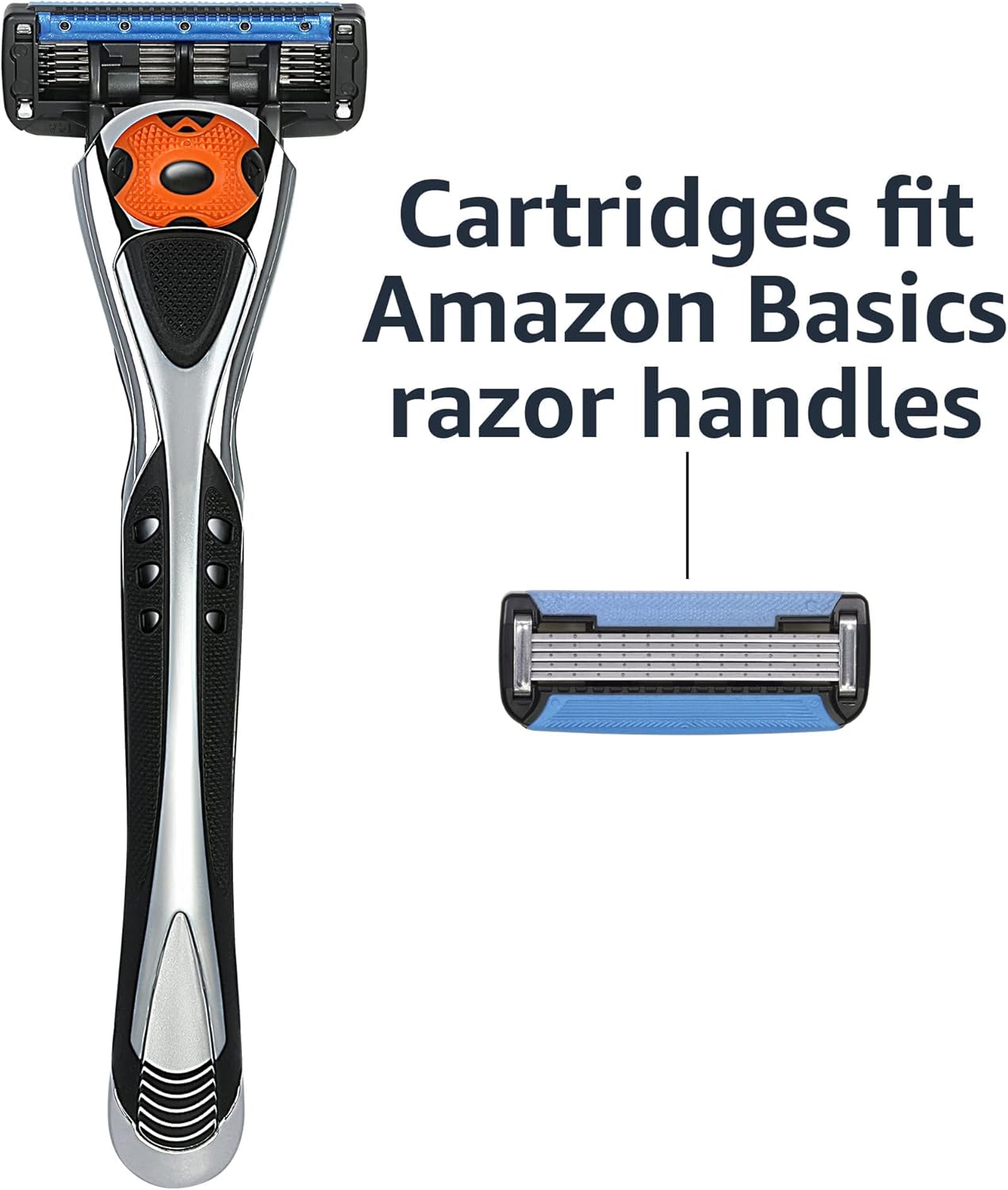 Amazon Basics 5-Blade Razor Refills for Men with Dual Lubrication, Precision Beard Trimmer, Comfortable Shave, 12-Pack (Fits Amazon Basics Razor Handles only)