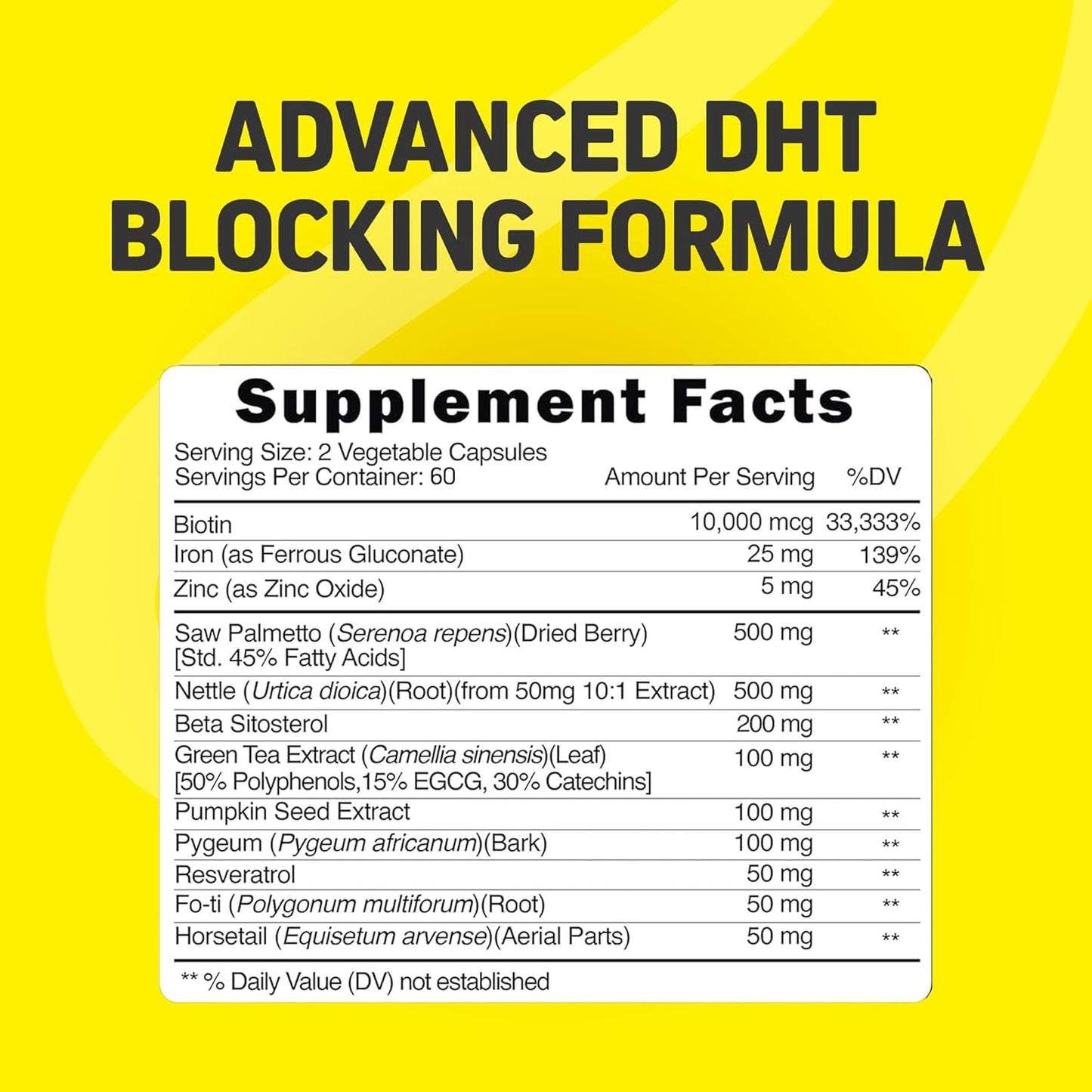 Hair Growth Vitamins for Women & Men | DHT Blocker with Saw Palmetto & 10000mcg Biotin, Foli Tonic Hair Growth Supplement – Supports Fuller, Thicker Hair Appearance, Non-GMO, 120 Vegan Capsules