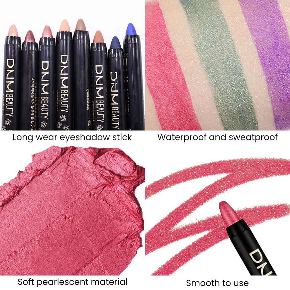 evpct Red Shimmer Cream Eye Shadow Brightener Sticks Set for Eyes, Red Shimmery Matte Pencil Eye shadow Applicator Stick Pen Palette Makeup Waterproof sombras en crema para ojos 35#