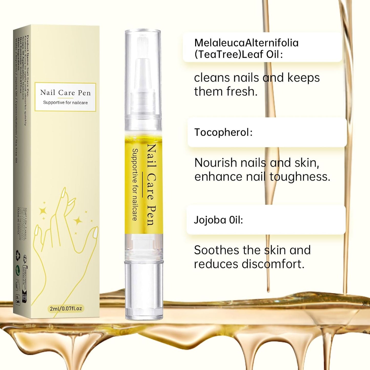 Nail Growth Oil, Rejuvenation Nail Oil Pen, Natural Rejuvenation, Instant Nail Strength, Cuticle Oil for Nails, Nail Strengthener for Moisturize Strengthen Brighten Nails Care (2)