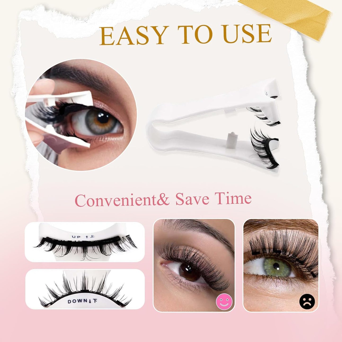 Ealra Craft Magnetic Eyelashes with Applicator,Lumentes Magnetic Eyelashes,3D Soft Flex,Reusable No Glue Needed Soft Lashes for Wmen with All-Day Wear(Fuller#05)