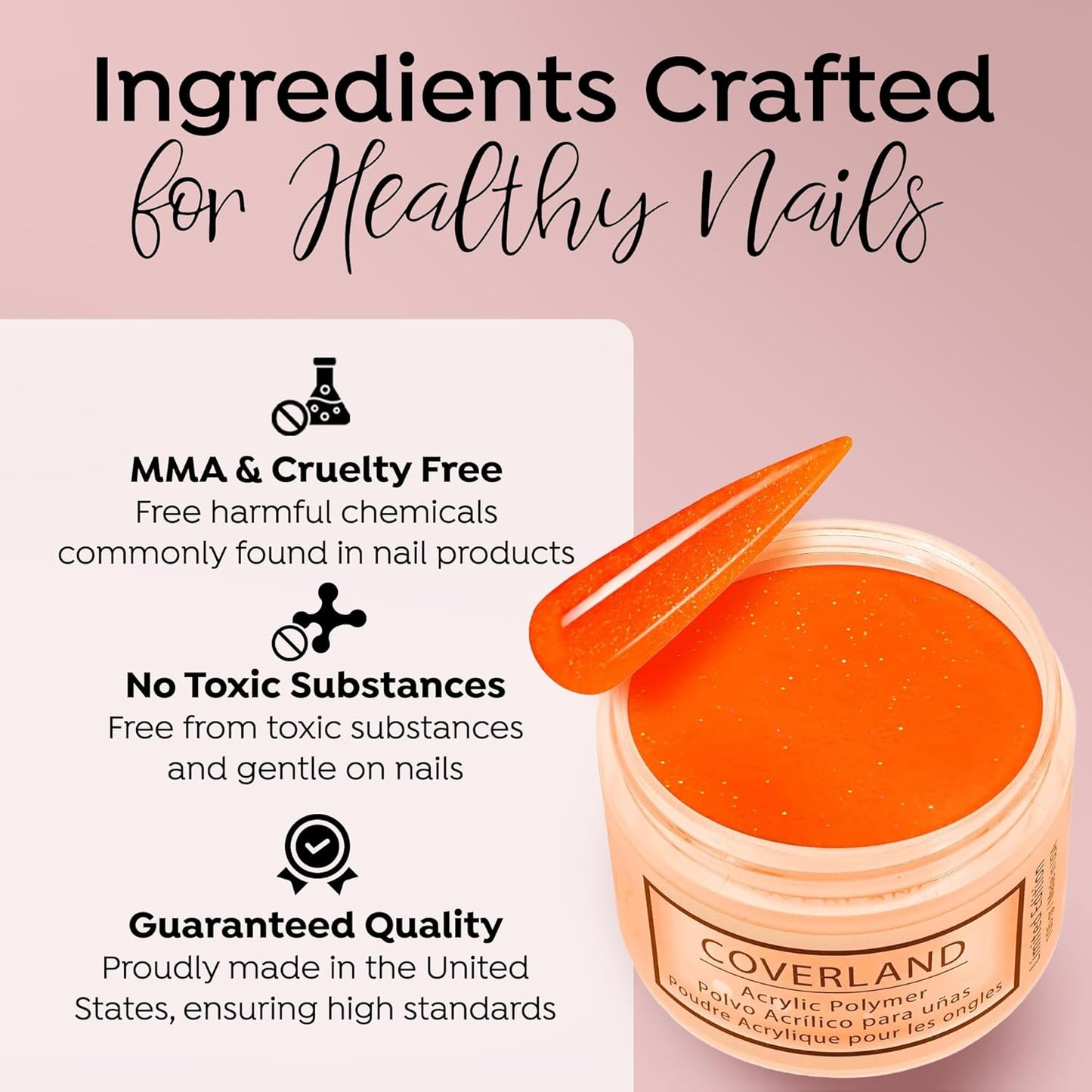 Tones Coverland Acrylic Nail Powder "Halloween Tricks" - Limited Edition Acrylic Powder for Nail Design, Sculpting, and Masking Nail Bed Imperfections - Professional Acrylic Nail Supplies - (1.5 Oz)