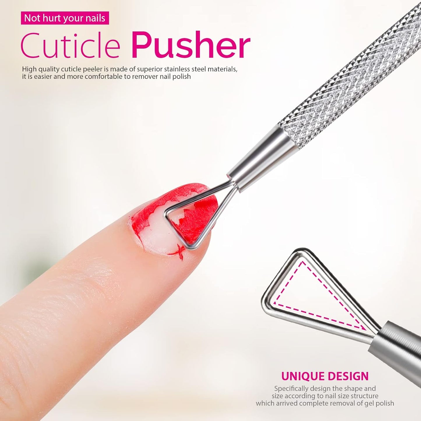 Teenitor Nail Gel Remover Tools Kit with Nail Remover Clips, Nail Remover Pads, Nail Brushes, Nail File Buffer, Cuticle Peeler Black