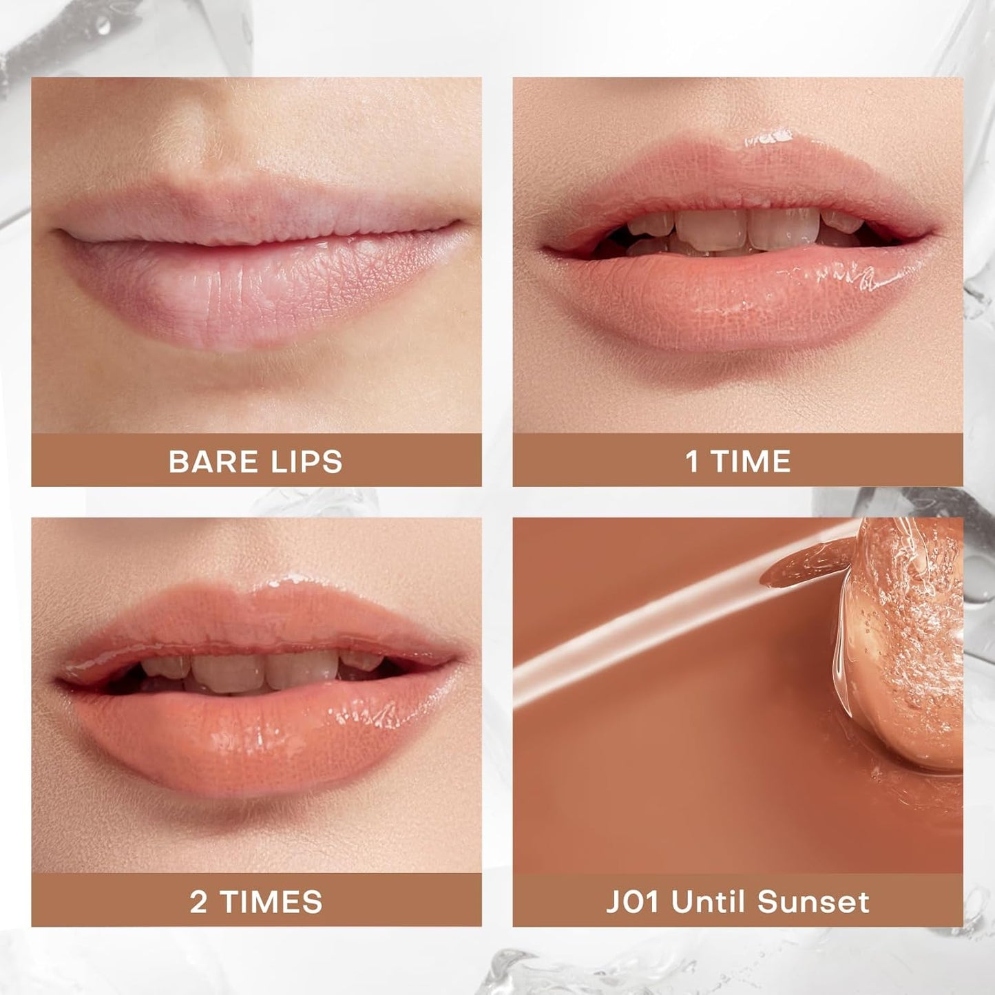 Mistine Lip Gloss Lip Oil Lip Plumber Non-sticky Tinted Lip Gloss for Women Infused with 1% Peptide Finish Lip Tint Hydrating Lip Stain Lightweight Feeling J01 Until Sunset 0.1 fl oz