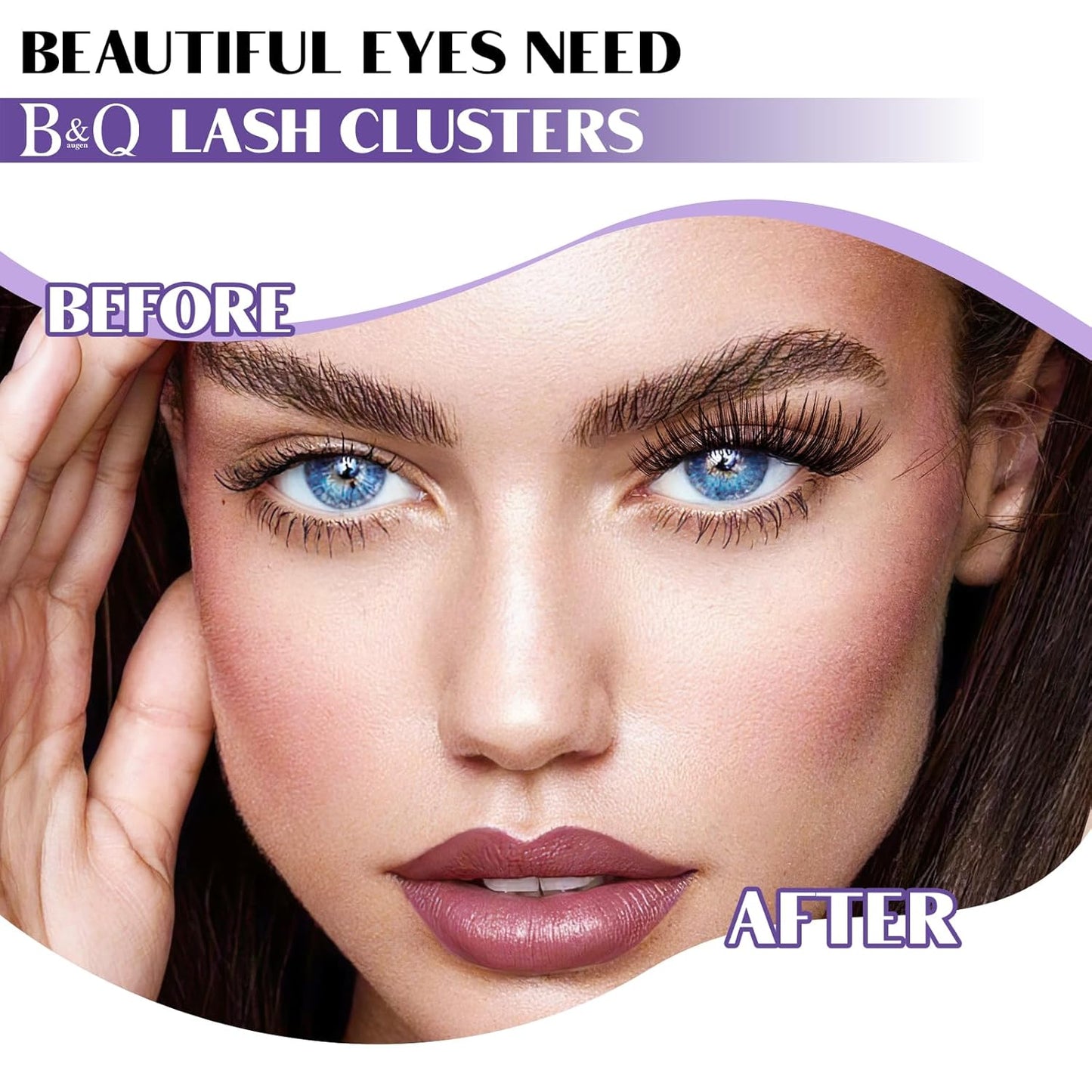 B&Qaugen Lash Clusters 72 PCS Individual Lashes 10-16mm B&Q Eyelash C D Curl Mixed Cluster Extensions Natural Wispy Beginner Reusable Extension Lasting Lash(FD-DV02-MIX)