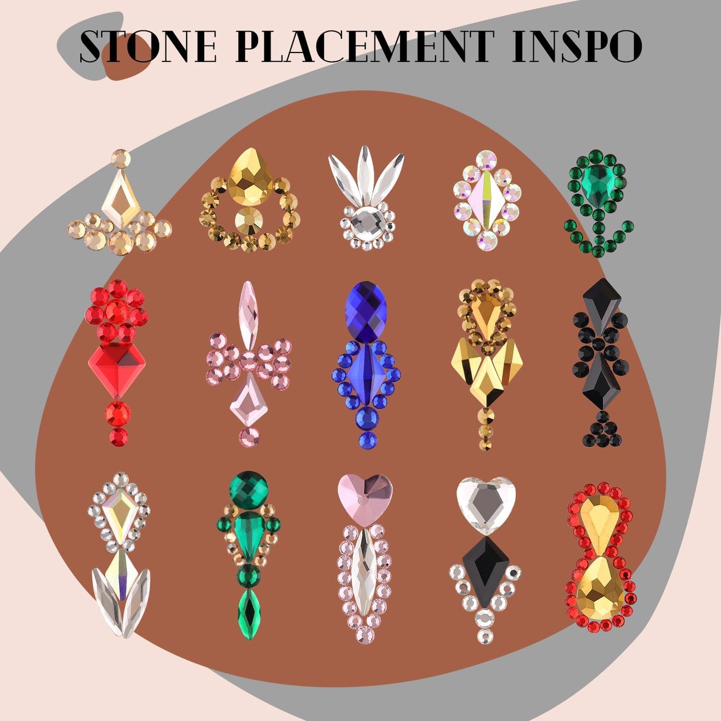 2750Pcs Red Glass Nail Rhinestones 240Pcs Multi Shapes Flatback Nail Gems + 2510Pcs 1.5-4mm Round Crystal, Manicure Nail Charms Diamond Gemstones for Acrylic Nails Decoration