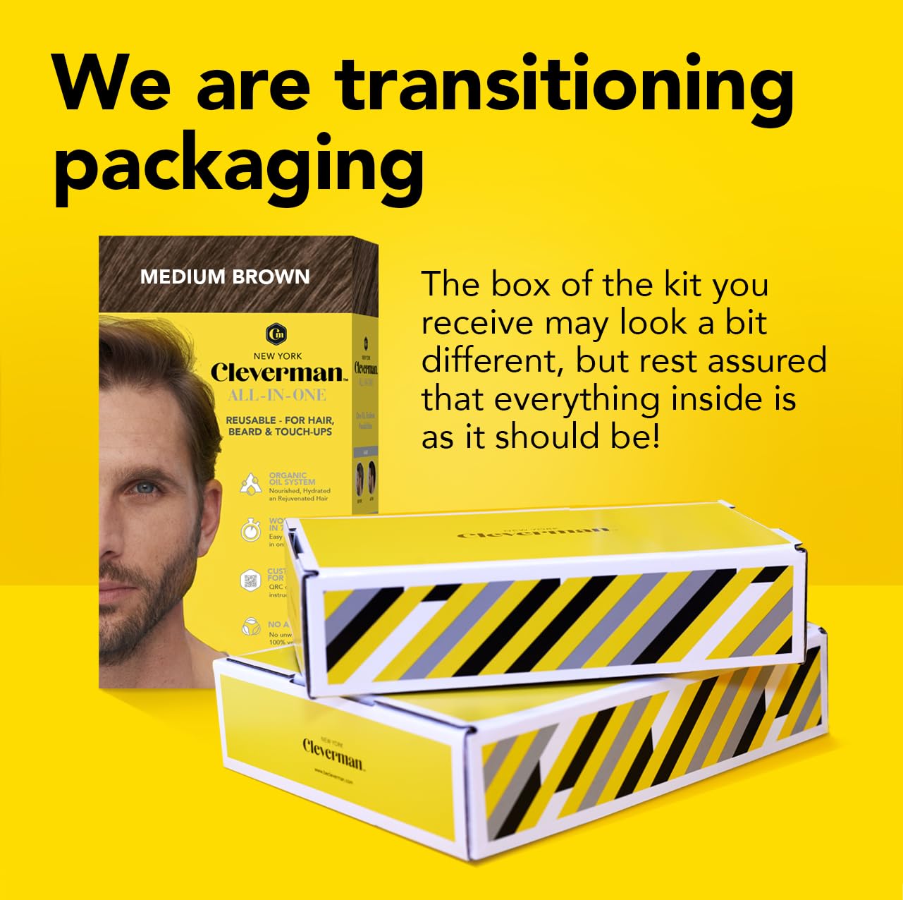 CLEVERMAN Lightest Blond Hair & Beard Dye for Men, All-in-One Reusable Kit - Men's Color For Natural-Looking Gray Coverage, Professional-Quality and Ammonia-Free