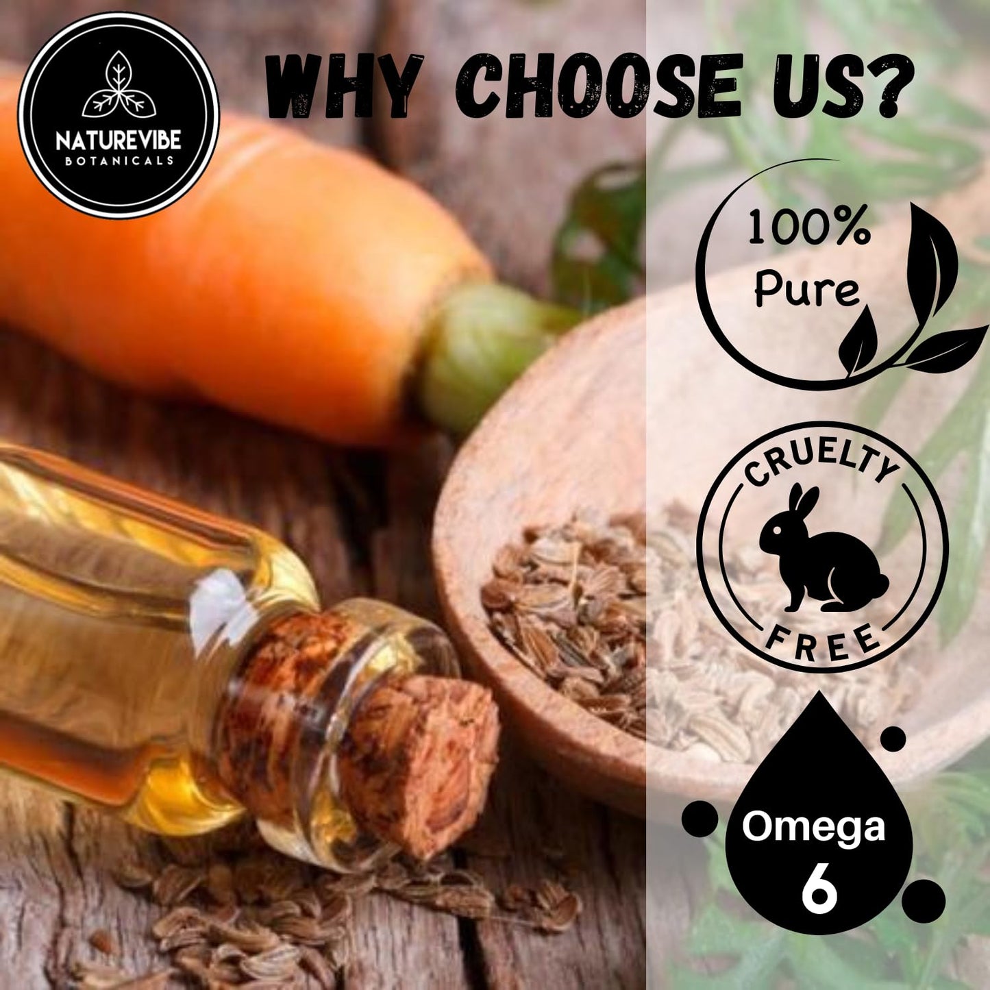 Naturevibe Botanicals Carrot Oil 32 Ounces | 100% Pure and Natural | Great for Skin Care and Hair Care