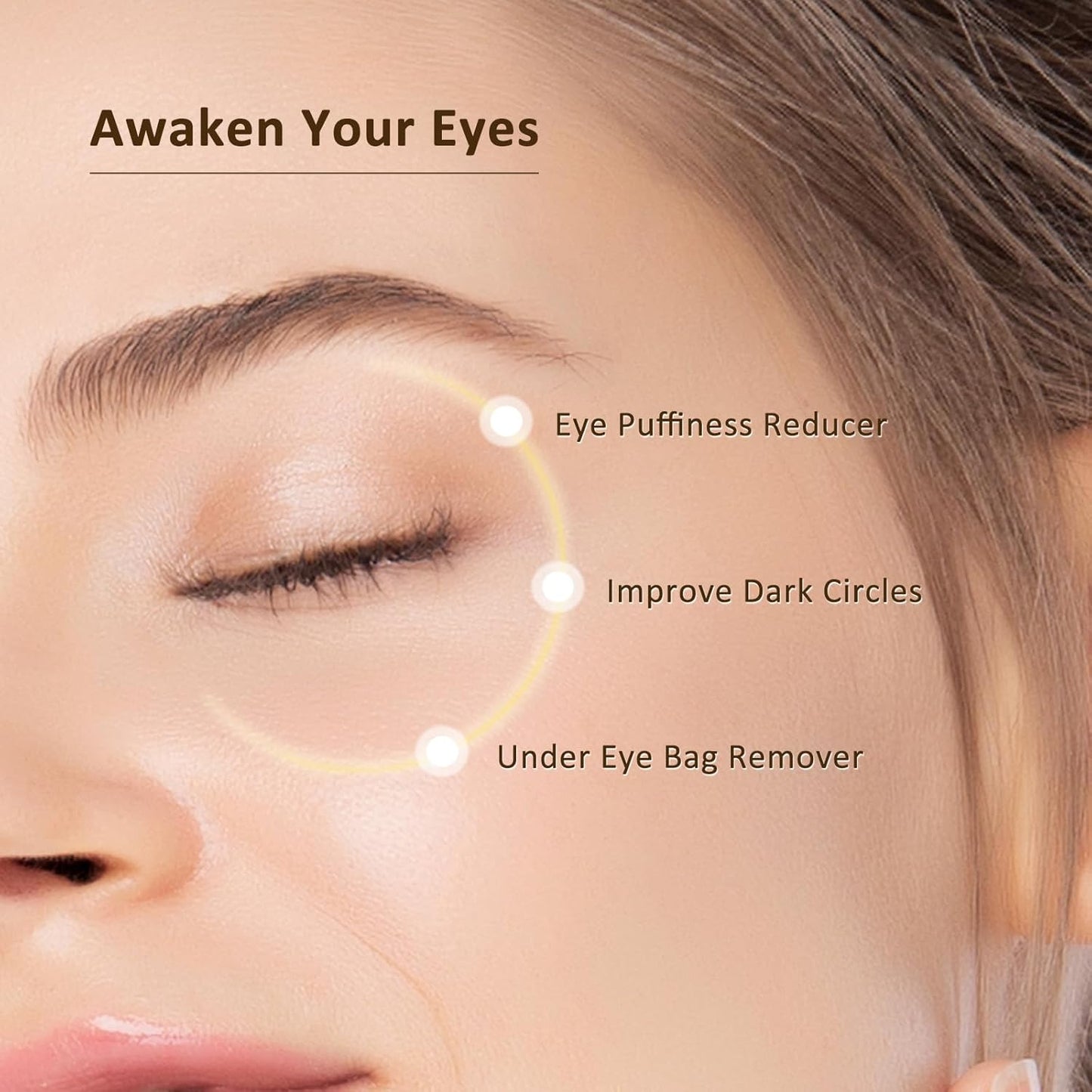 Caffeine Eye Cream with Niacinamide, Hyaluronic Acid, Vitamin E & Peptides - Under Eye Serum for Puffiness and Dark Circles, 0.7 Fl Oz (Pack of 2)