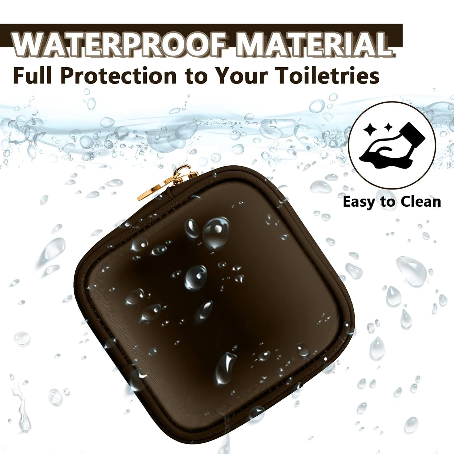 Clear Mini Makeup Bag for Purse, Small Nylon&PVC Cosmetic Travel Bag TSA Approved Toiletry Bag with Zipper, Preppy Transparent Makeup Travel Bag Coin Purse for Women Men Girls(Mini-Chocolate)