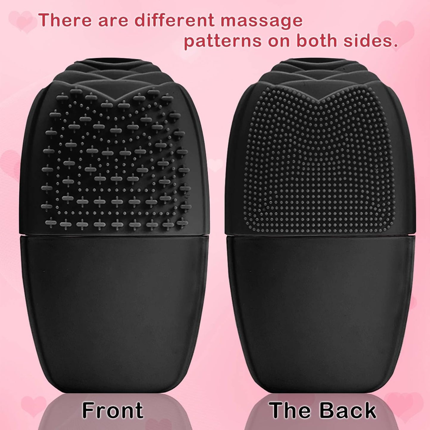 KOGITI Ice Mold for Face & Eye, Beauty Facial Roller, Puffiness Relief Massage Skin Care Tool, Ice Cube Holder (Brush-Black)