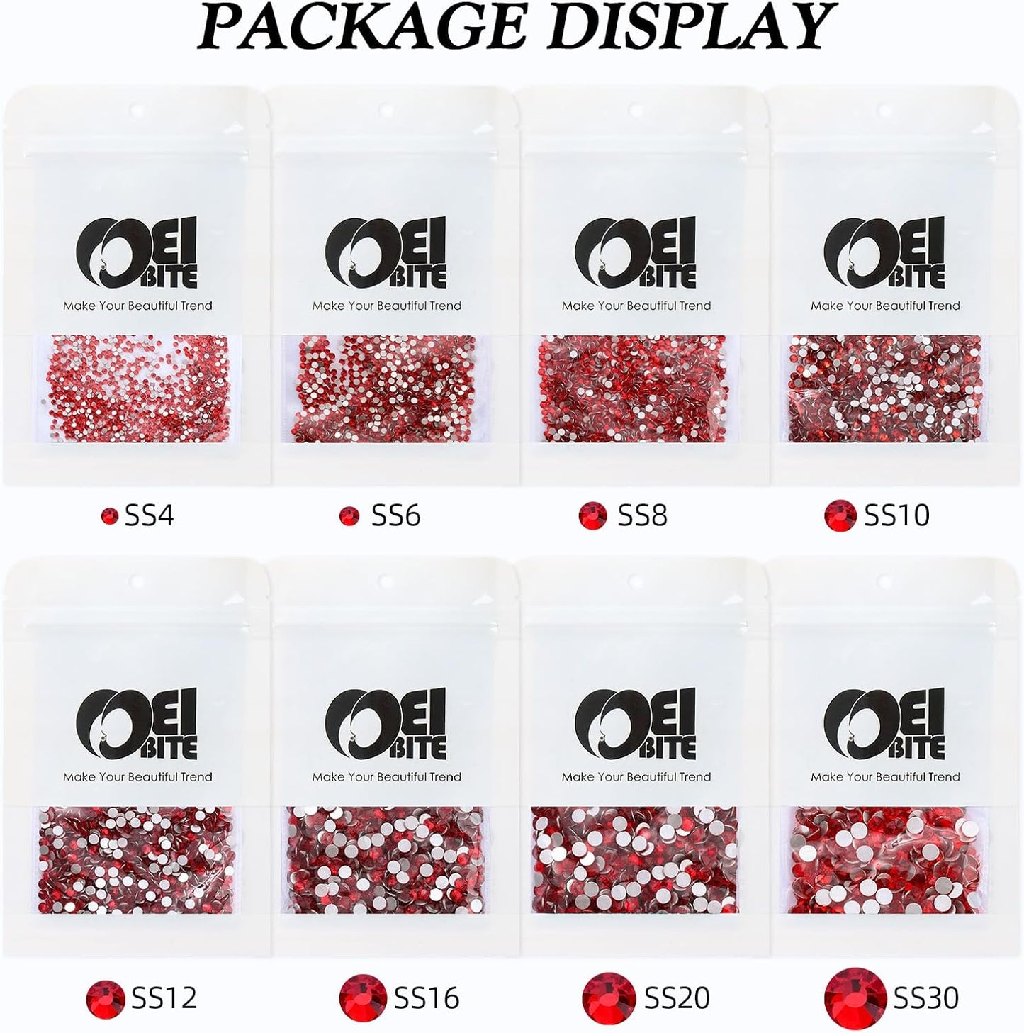 Light Siam Flatback Rhinestones, Glass Rhinestones for Nail Art and Craft, Glue Fix, Loose Crystal Gemstones(Red, SS30, 288pcs, 6.4-6.6mm)