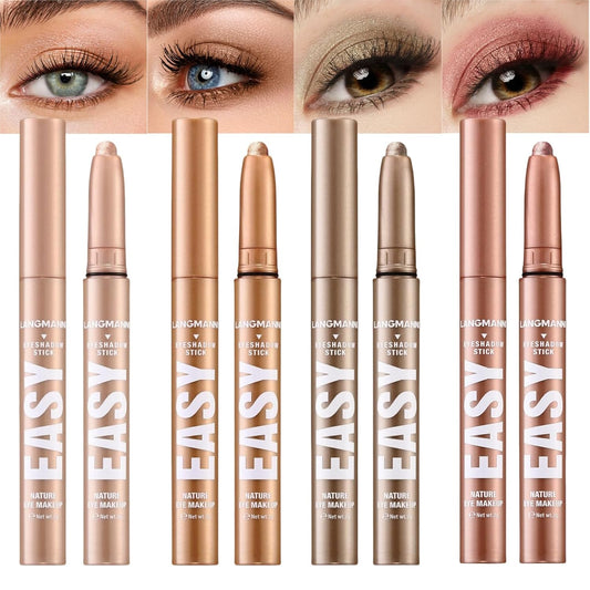 Jolilab Eyeshadow Stick Set, 4 Colors Matte Professional Bright-Colored Contouring and Highlight Eyeshadow Stick, Cream Eyeshadow Waterproof Long Lasting High Pigmented Eye Shadow. (4, 08+10+11+12)