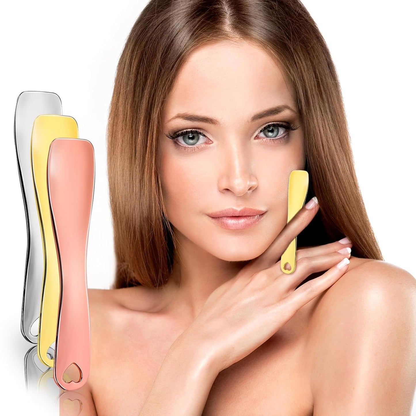 6 PCS Metal Cosmetic Spoon Skincare Spatula Stick Applicator Beauty Spa Mini Spoon Skin Care Facial Cream Mask Scoop Makeup Tools for Facial DIY Mask Mixing