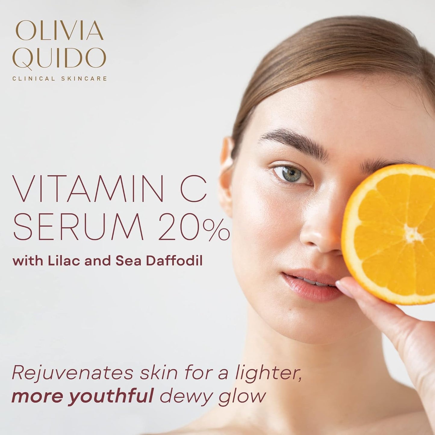 OLIVIA QUIDO Skincare Vitamin C Serum 20% with Lilac & Sea Daffodil 3.6oz | Hydrating, Skin-Brightening, & Anti-Aging | Vitamin C & Hyaluronic Acid Serum for the Face with Natural Botanicals
