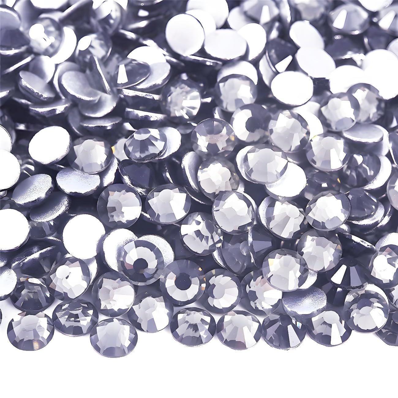 Flatback Rhinestones Round Gems for Nails Art and Crafts 4000Pcs SS6 2mm Glitter Crystals Stone DIY Bags Clothes Shoes (Light Grey)