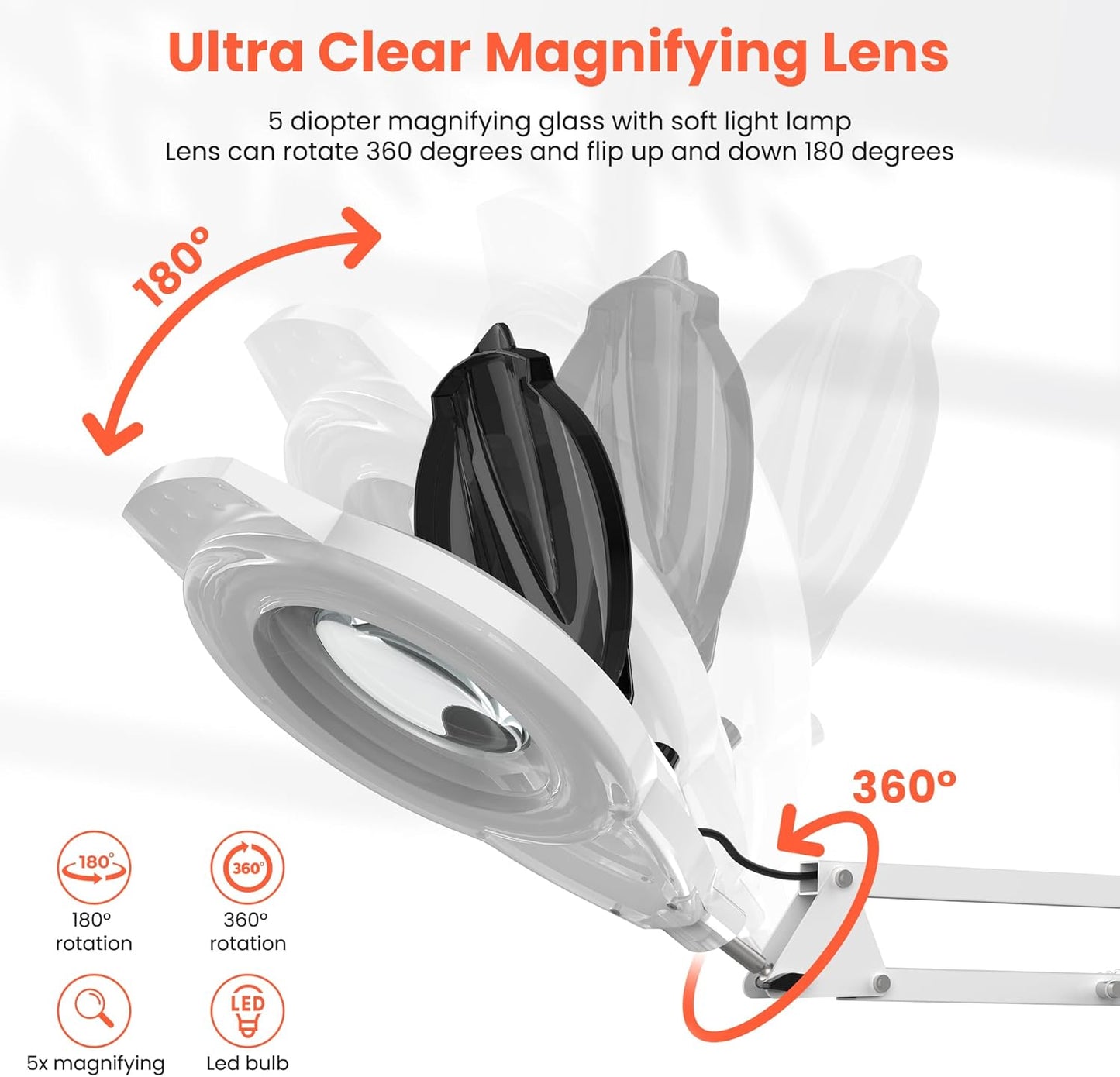 TASALON 2-in-1 Professional Facial Steamer with 5X Magnifying Lamp, Esthetician Steamer on Wheels, White, Facial Steamer, Cleansing, Hydrating, Pore Treatment