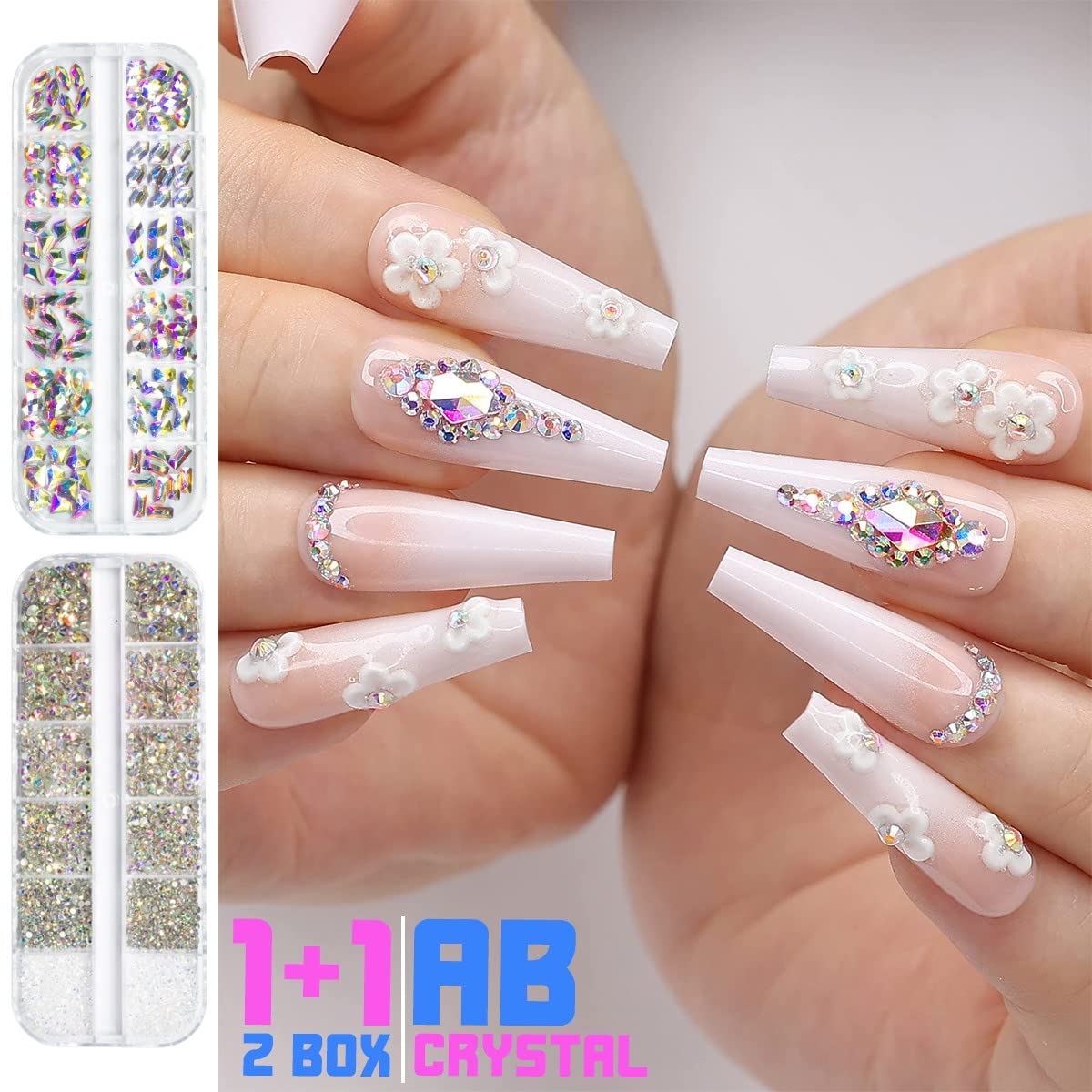 4080Pcs Crystal AB Nail Rhinestones 1.5-4mm More Quantity Glass Iridescent Flatback Gems for Nails Round Beads Stones Diamonds jewels Nail Art Charms for Nails Face Eyes Makeup Tumblers Crafts