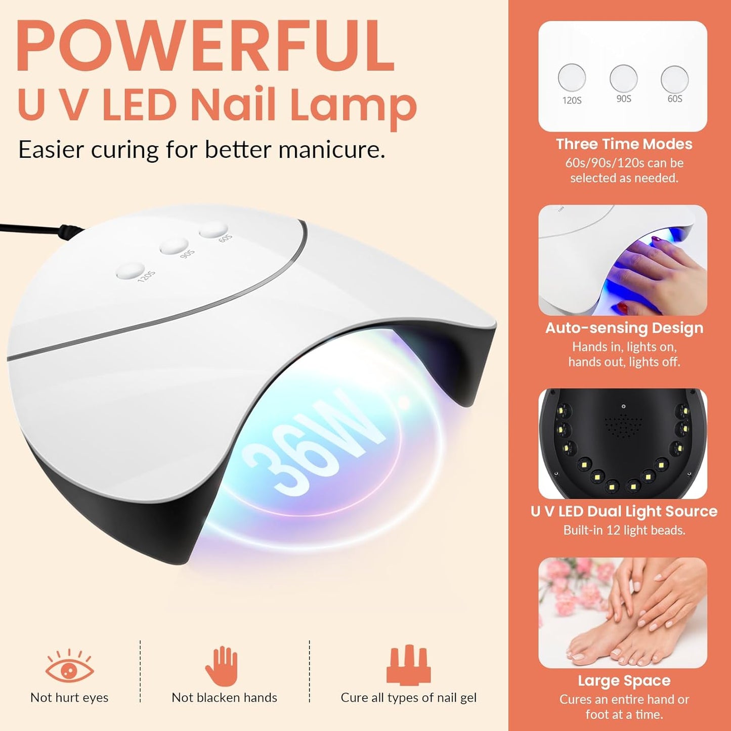 VANREESA 42 Pcs Gel Nail Polish Kit with U V Light 24 Colors Nail Polish Gel Kit Bright Red Orange Yellow Green Blue Purple Pink Complete Nail Kit with Manicure Tools Gifts for Women