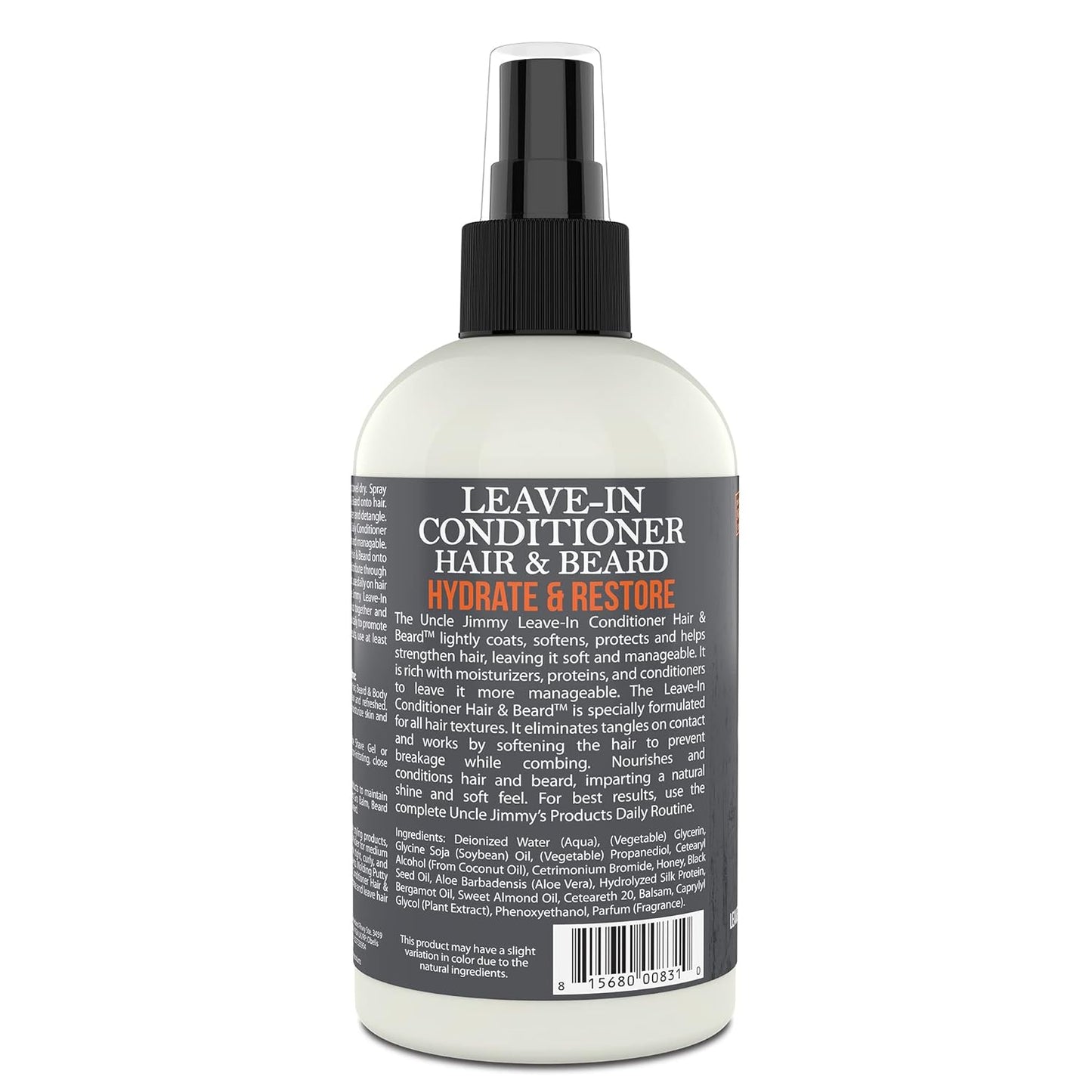 Uncle Jimmy Products Leave-In Conditioner for Healthy Beard Growth, Softening Hair, Hydrating Skin, and Eliminating Dandruff - 8 Fl Oz