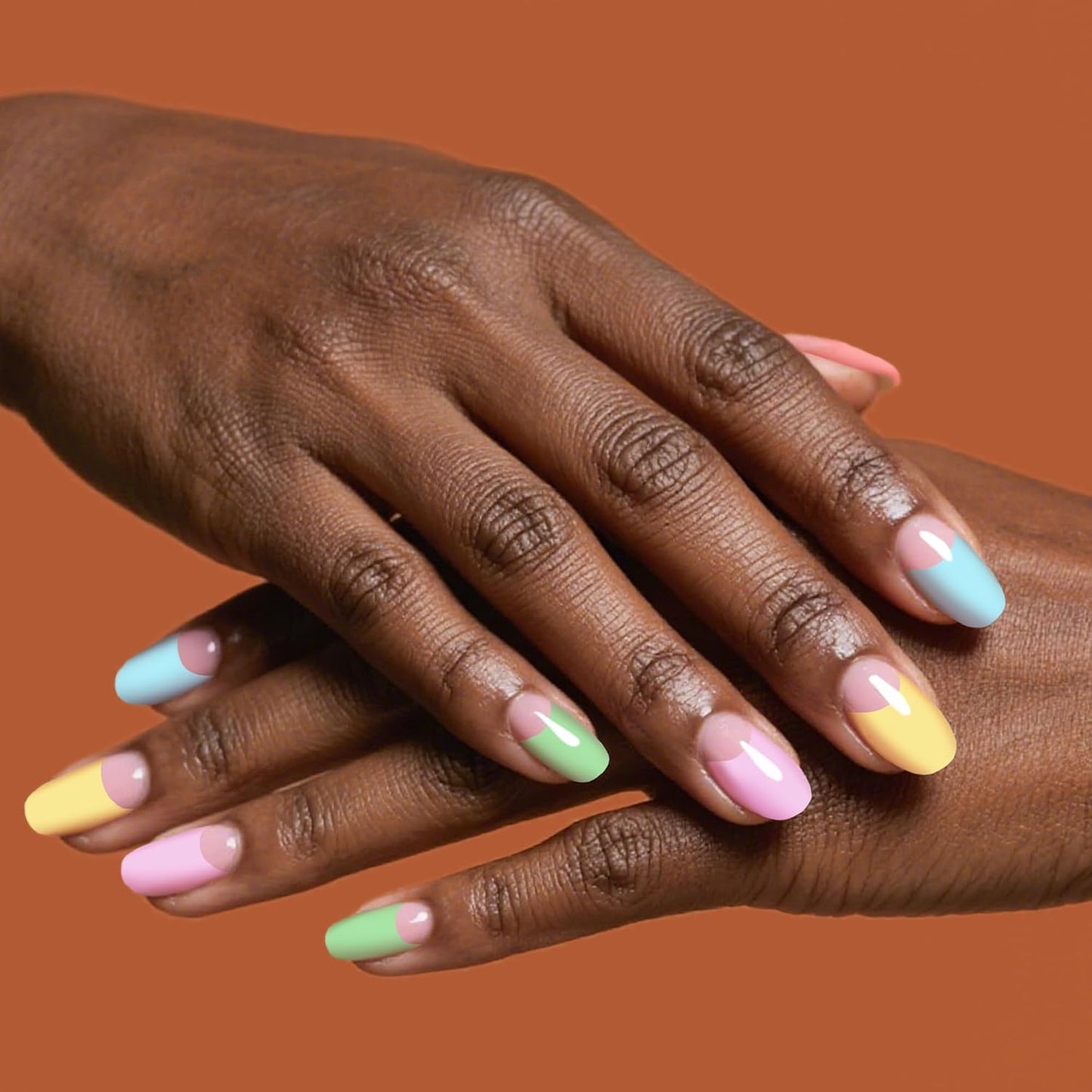 Semi Cured Gel Nail Strips-Semi Cured Gel Nail Art Wraps Back to School Nail Stickers At-Home Manicure Kit,14 Days Wear, Salon-Grade Works with Any UV/LED Lamps(Colorful Spring)