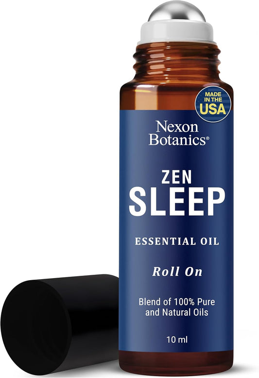 Zen Sleep Essential Oil Roll-On 10 ml - Calming Blend for Serenity & Deep Sleep - Easy-to-Use Roller Ball - Nexon Botanics