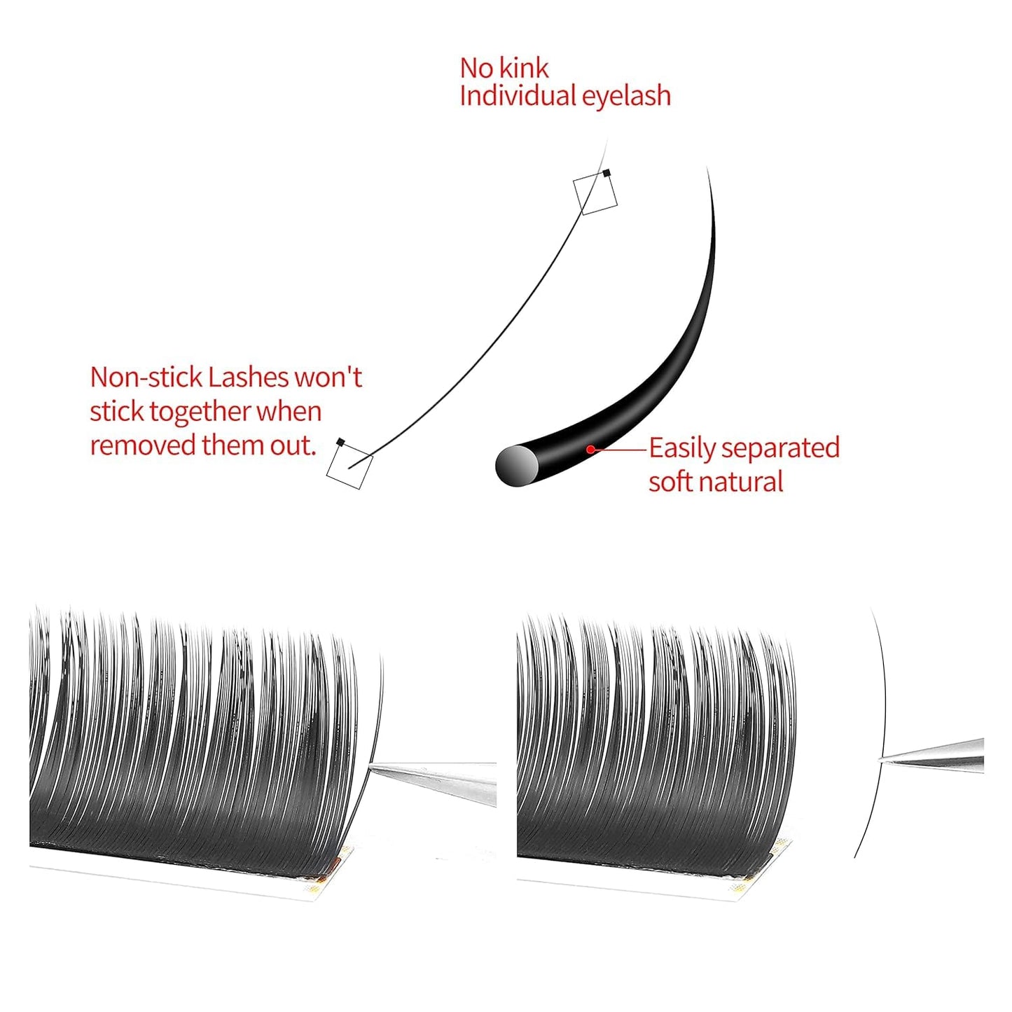 Lash Extensions Supplies Eyelash Extensions 0.05/0.07/0.15mm Thickness Classic Lashes C/D Curl 14mm individual lashes Matte Black Volume Lashes Soft Professional Use(0.05-D,14mm)