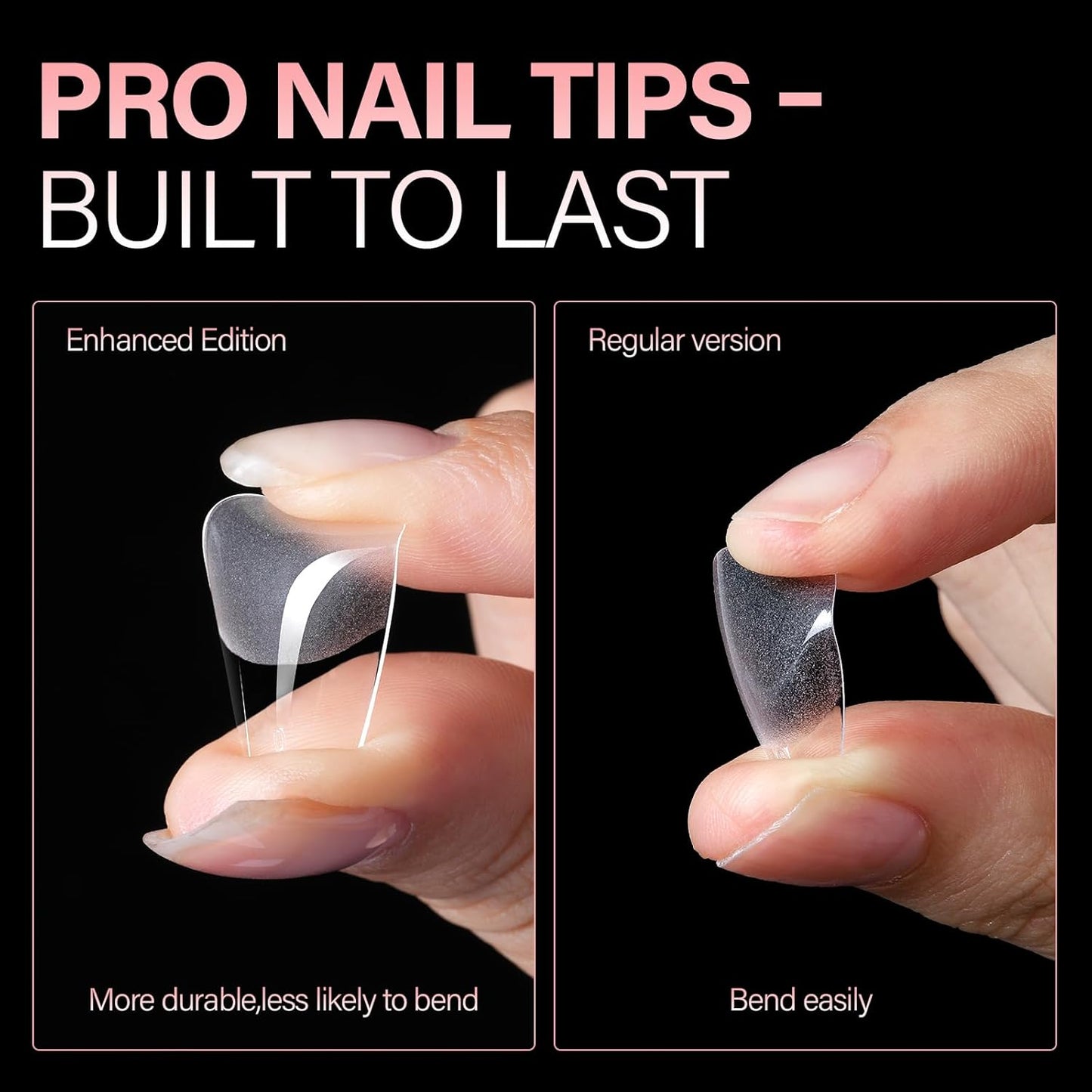 AILLSA Medium Coffin Nail Tips 240Pcs Soft Fake Nail Gel Tips Pre-Shaped Acrylic Nail Tips, Half Matte Full Cover Clear Tips False Press on for Extension Manicure Home DIY 15 Sizes Gelly Tips