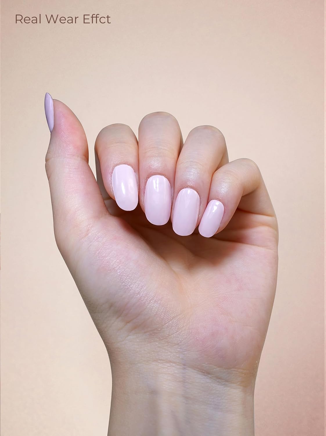 Pre Cured Gel Nail Strips - 44PCS Salon Quality Gel Nail Stickers - Long Lasting Polish Wraps for Women no UV Light Needed Easy Apply& Remove (Nordic Pink）