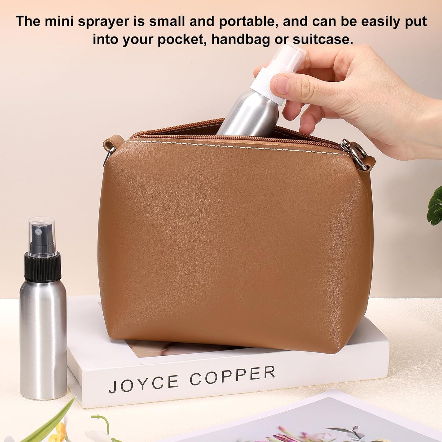 HARFINGTON 3pcs Aluminum Fine Mist Spray Bottles 250ml/8.5oz Metal Small Liquid Alcohol Refillable Travel Container with White Plastic Nozzle Cap for Perfume Skincare Cosmetic Storage Bottle