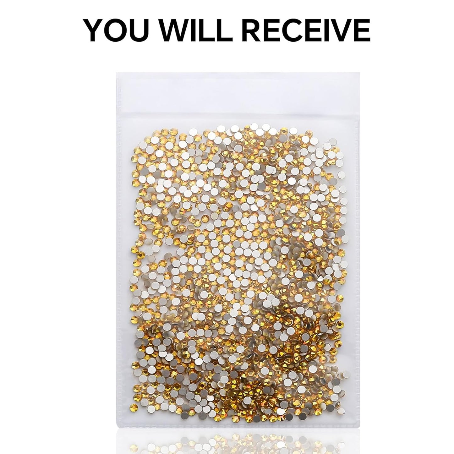 1440Pcs Metallic Sunshine Crystal Rhinestones,Glass Flatback Rhinestones Gemstones for Nail Face Makeup Art Crafts Clothes Decoration-(SS12,Metallic Sunshine)