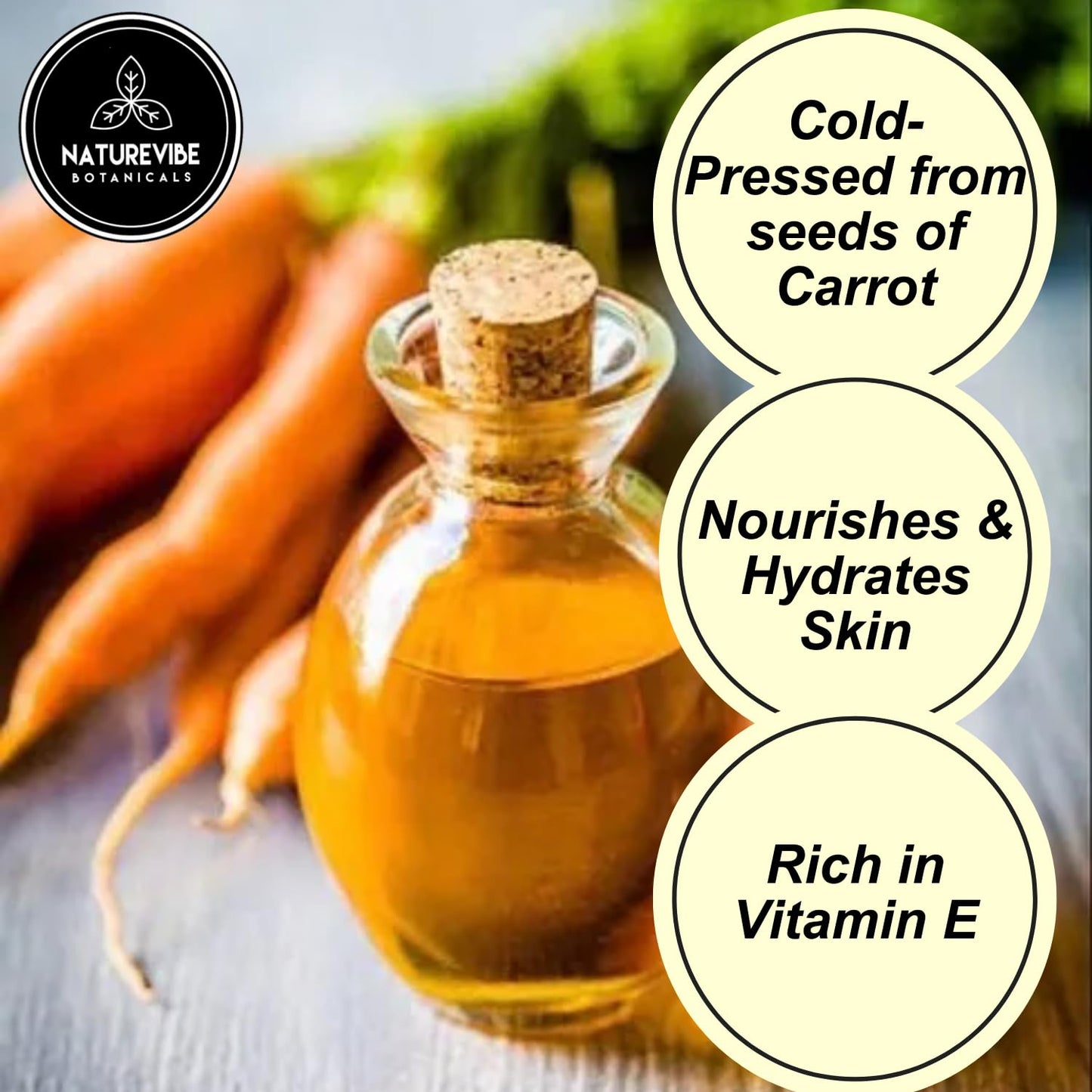 Naturevibe Botanicals Carrot Oil 32 Ounces | 100% Pure and Natural | Great for Skin Care and Hair Care