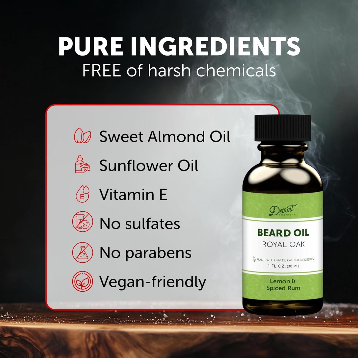 Detroit Grooming Beard Oil | Hydrating & Nourishing Formula • Royal Oak Scent (1 oz)