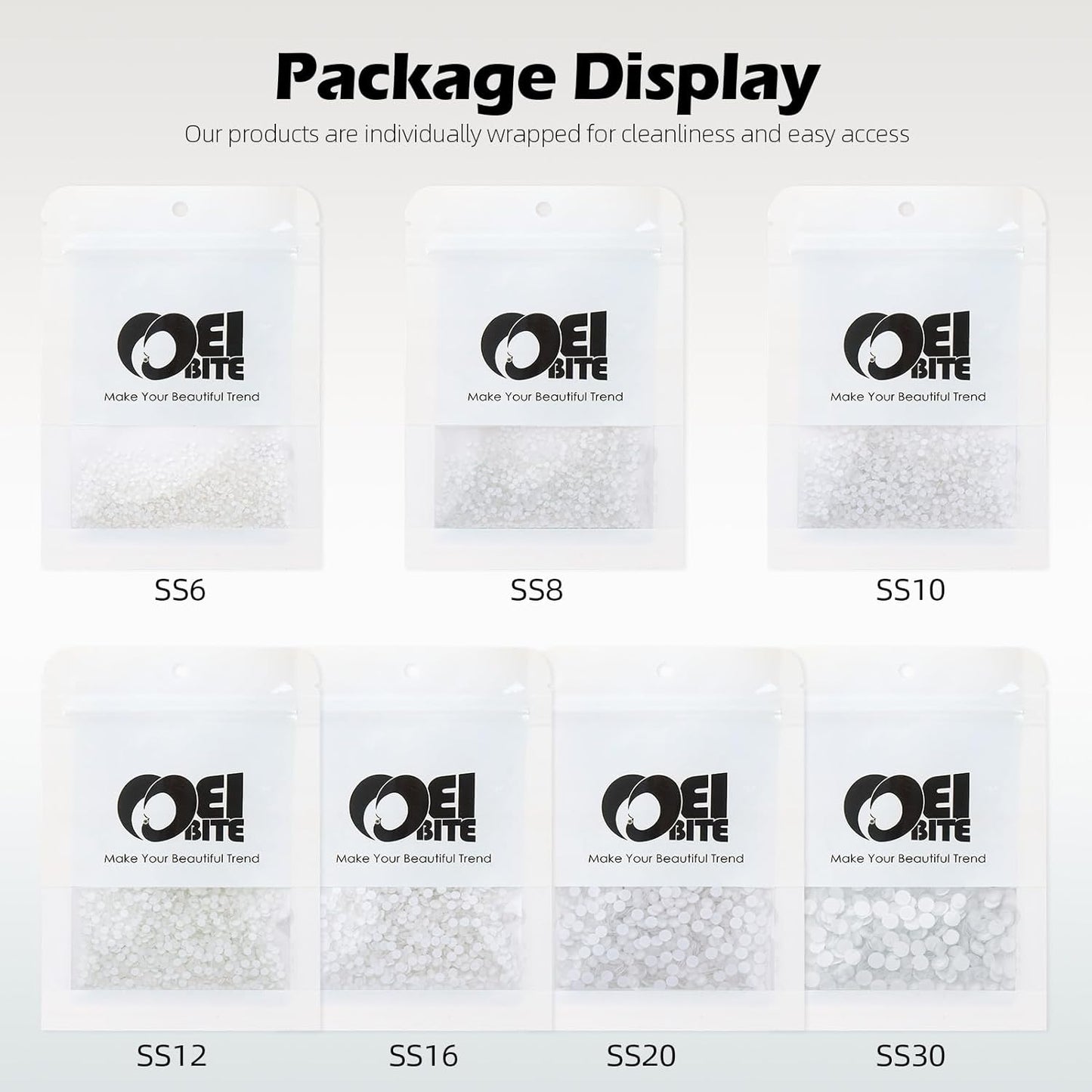 Neon White Flatback Rhinestones, Glass Rhinestones for Nail Art and Craft, Glue Fix, Loose Crystal Gemstones(Neon White, SS20, 1440pcs, 4.6-4.8mm)