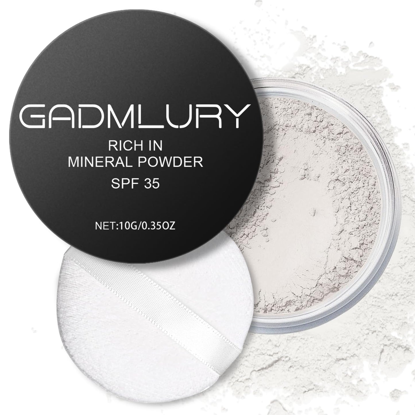 Mineral Setting Powder, SPF 35, Sunscreen White Face Loose Blurring FinishingPowder, Sheer Coverage, Weightless and Oil Control, Extend Base Makeup (#03 White Setting Makeup)