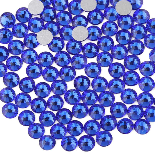 beadsland Flat Back Crystal Rhinestones Round Gems, Sapphire (1.3-1.4mm) SS3/1440pcs