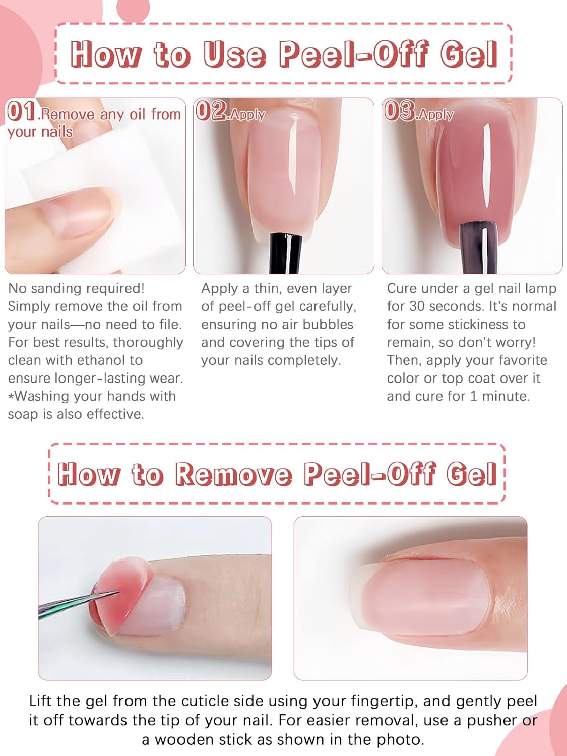 Peel Off Gel Base Coat,13ml Peelable Gel Clear Foundation Coat for Gel Nail Polish,UV LED Lamp Needed Base Coat Nail Polish,Without Soaking for Take off Nail Practice Beginners,Nail Salon Gifts