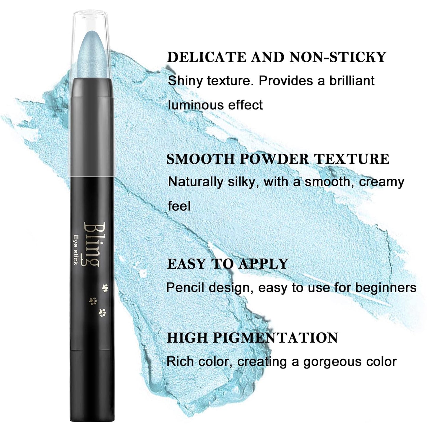 Boobeen Waterproof Eyeshadow Stick Crayon - Shimmer Cream Eyeshadow Pen, Easy to Use (08#+11#)