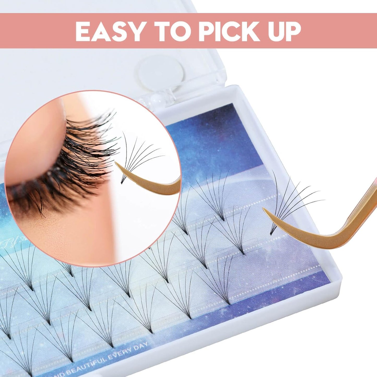 Ms.Queen Lash Tweezers for Eyelash Extensions,Fiber Tip Master Volume Lash Extension Tweezers with Diamond Grip